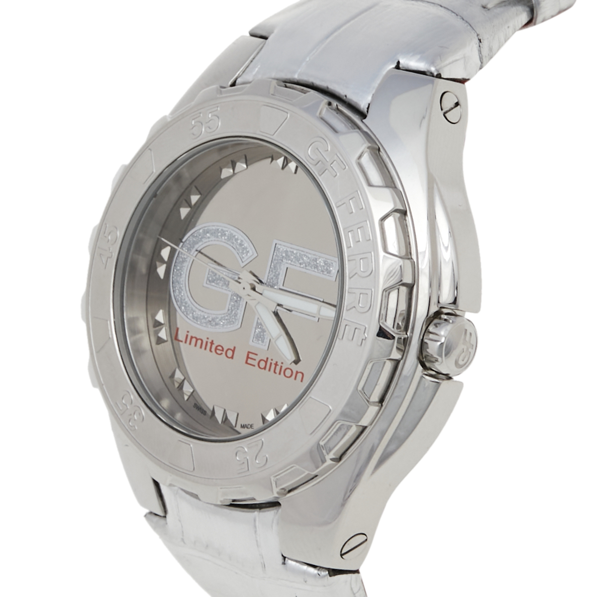 

GF Ferre Silver Stainless Steel Leather