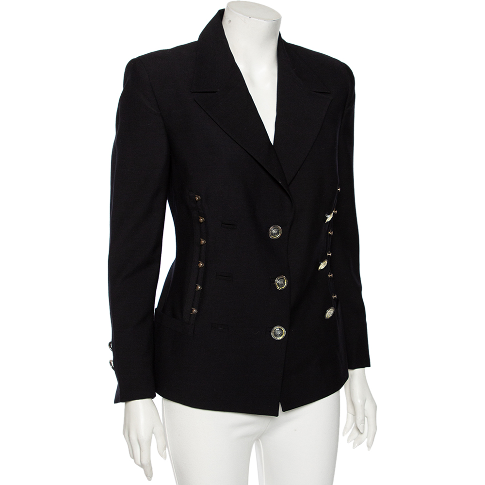 

Gianni Versace Black Wool Double Breasted Blazer