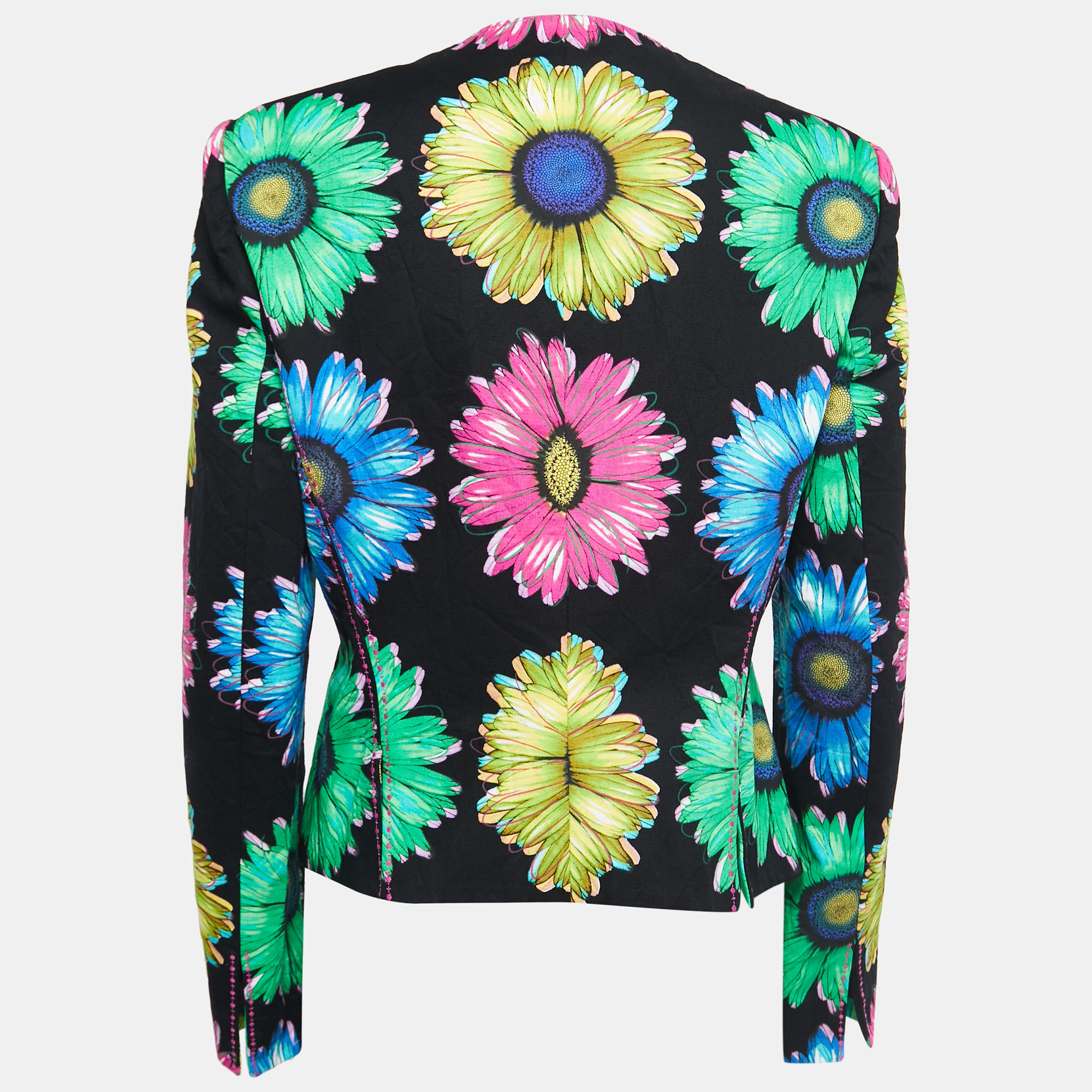 

Gianni Versace Multicolor Floral Print Cotton Hook Front Jacket