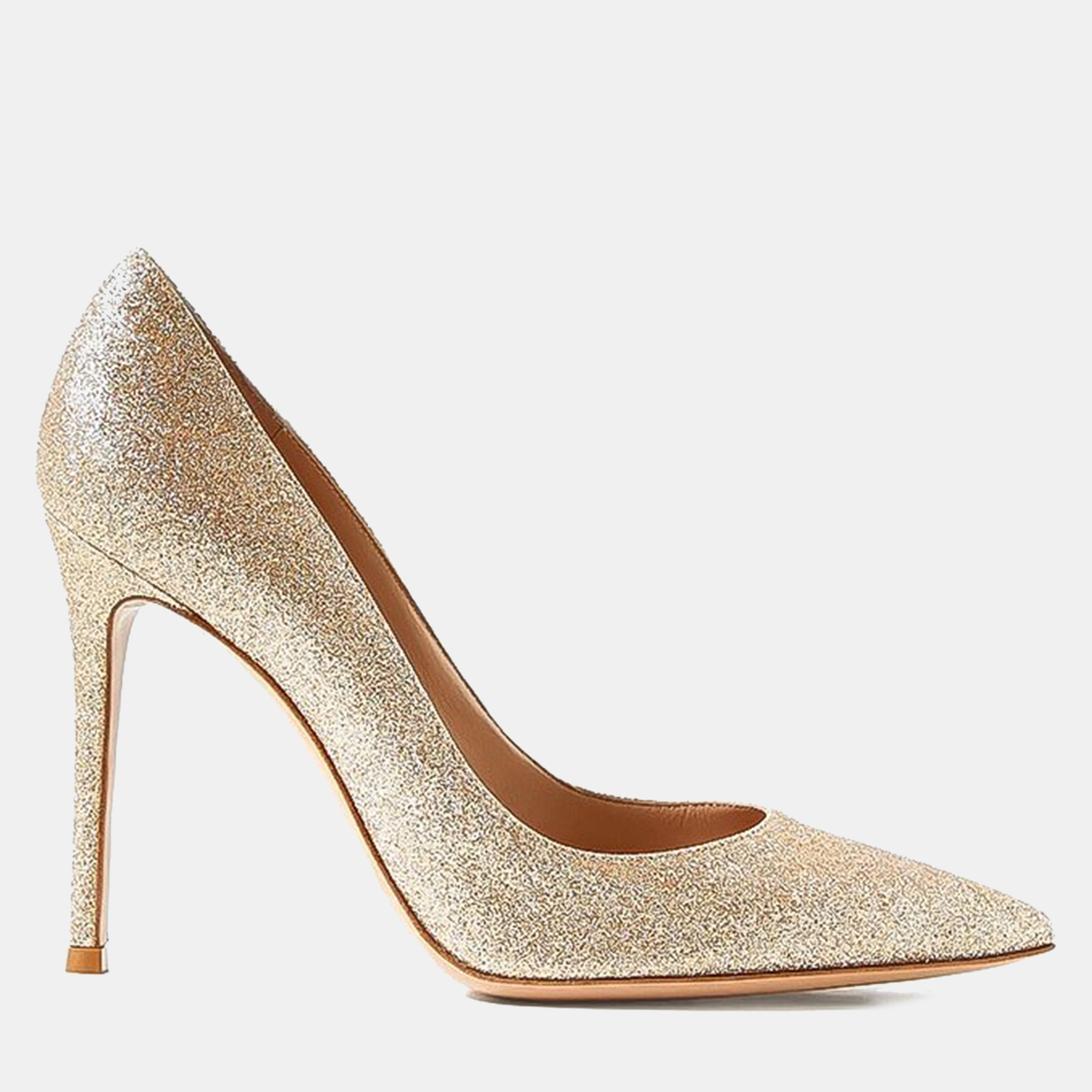 

Gianvito Rossi Golden Leather Starlight Heels, Gold