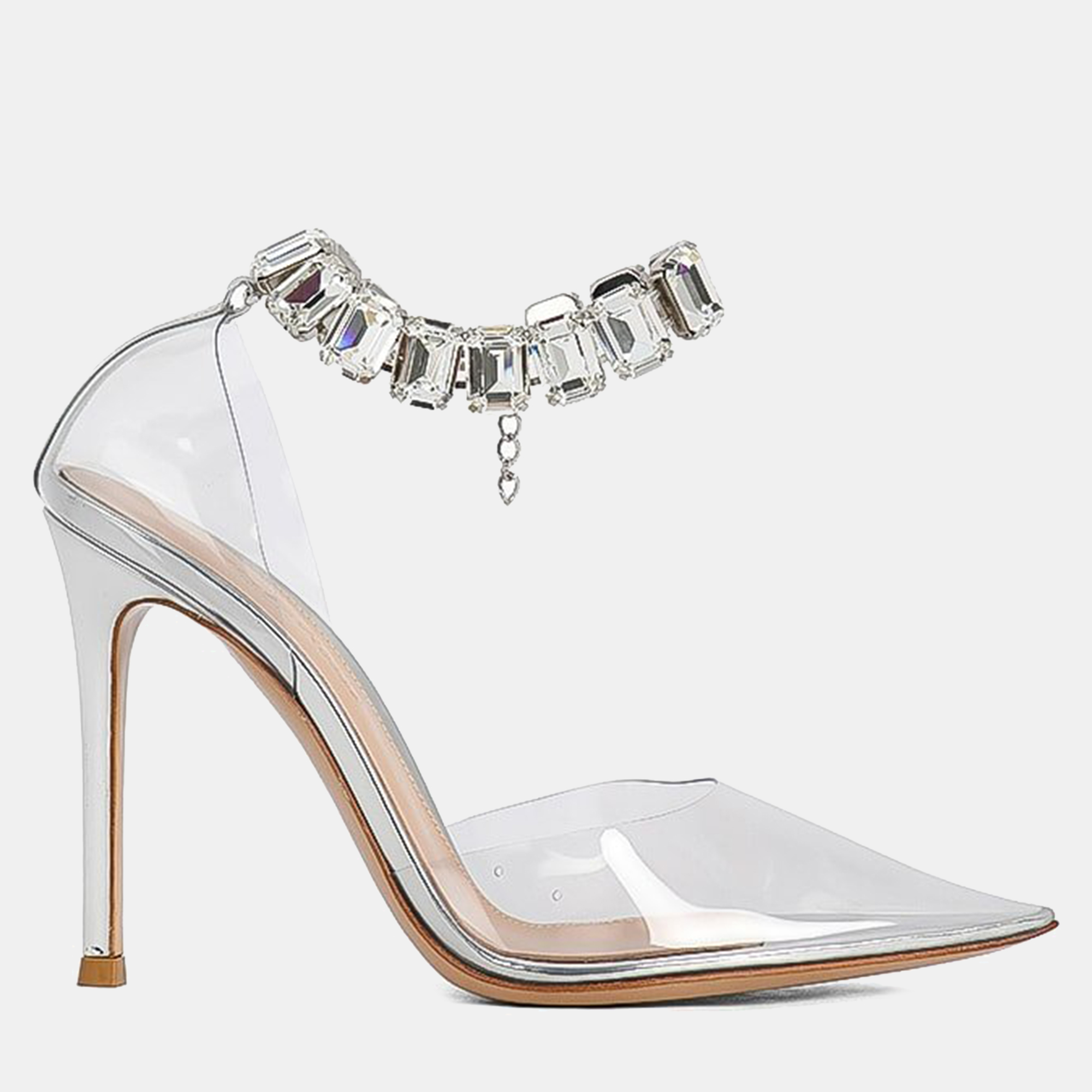 

Gianvito Rossi Transparent PVC Crystal Embellished Transparent Pumps