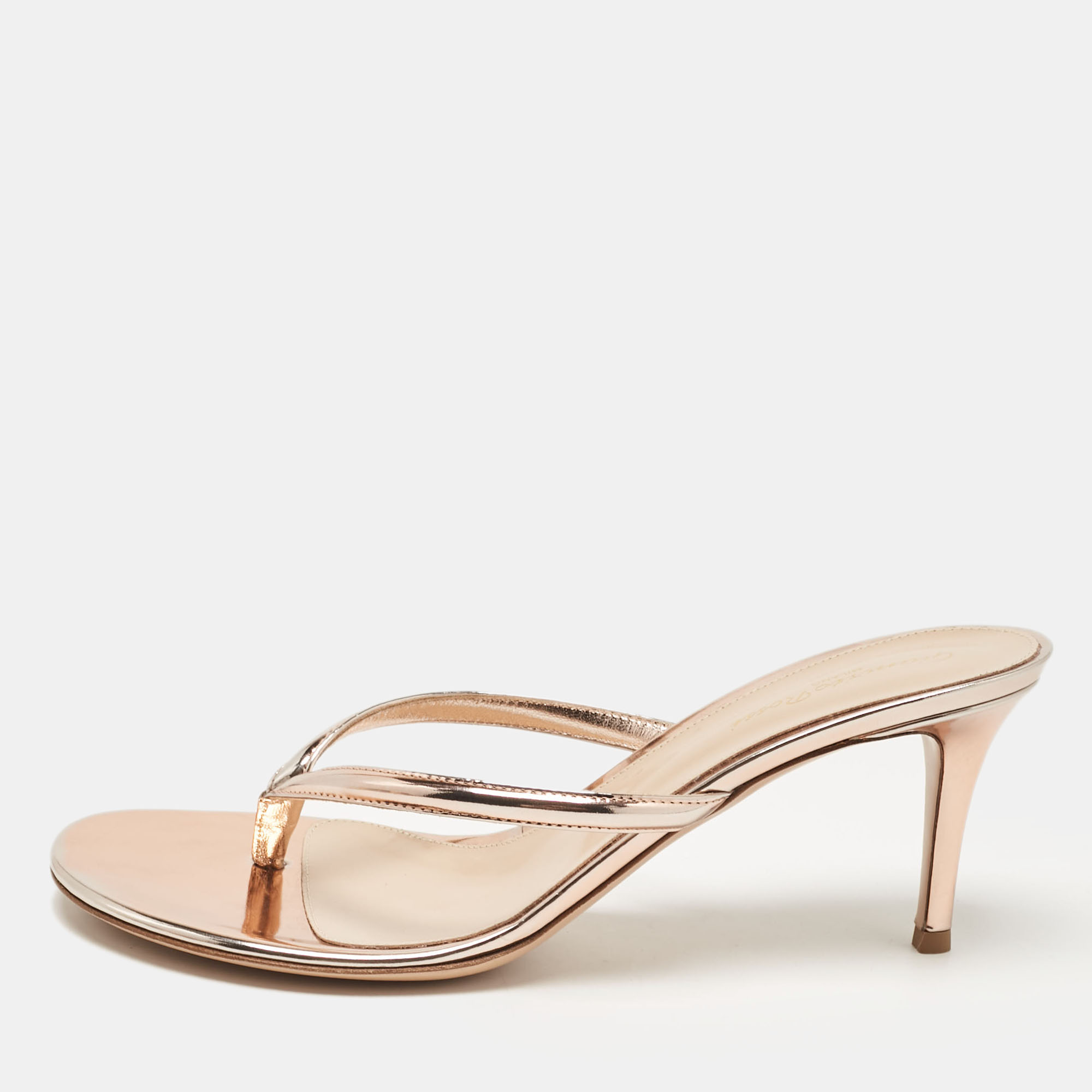 

Gianvito Rossi Rose Gold Leather Calypso Sandals Size, Metallic