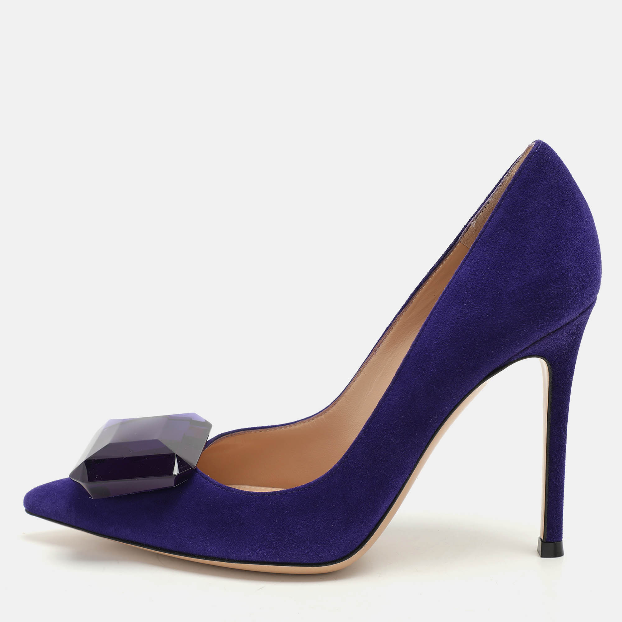 

Gianvito Rossi Purple Suede Jaipur Pumps Size