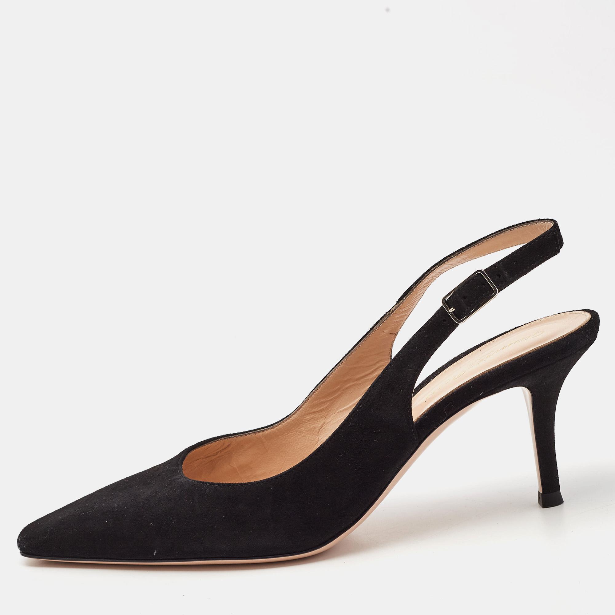 

Gianvito Rossi Black Suede Slingback Pumps