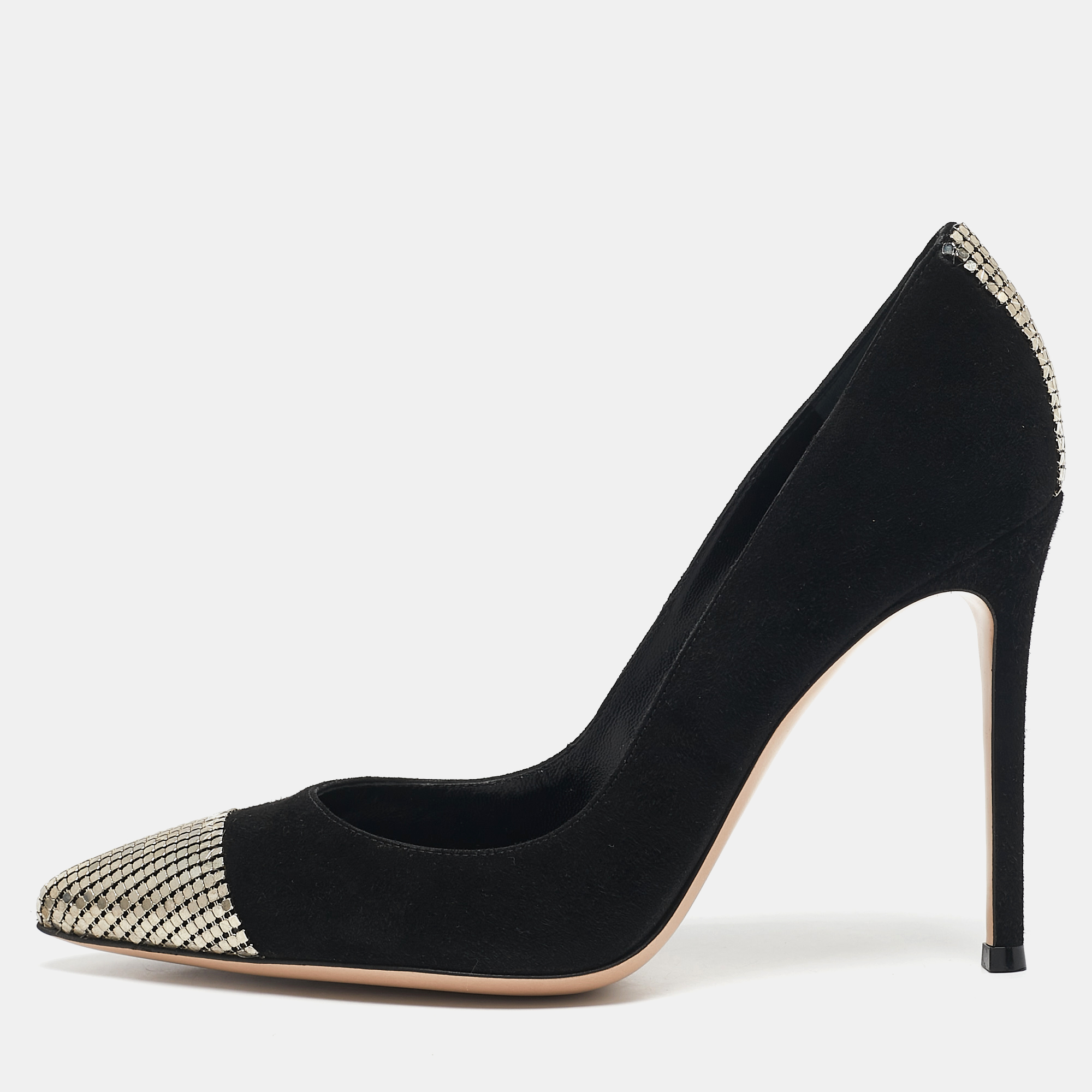 

Gianvito Rossi Black Suede Camnero Nero Pumps Size