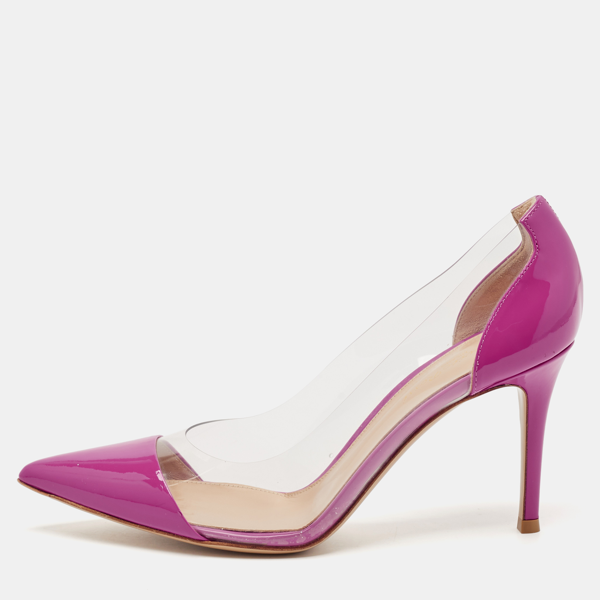 

Gianvito Rossi Pink Patent Leather and PVC Plexi Pumps Size