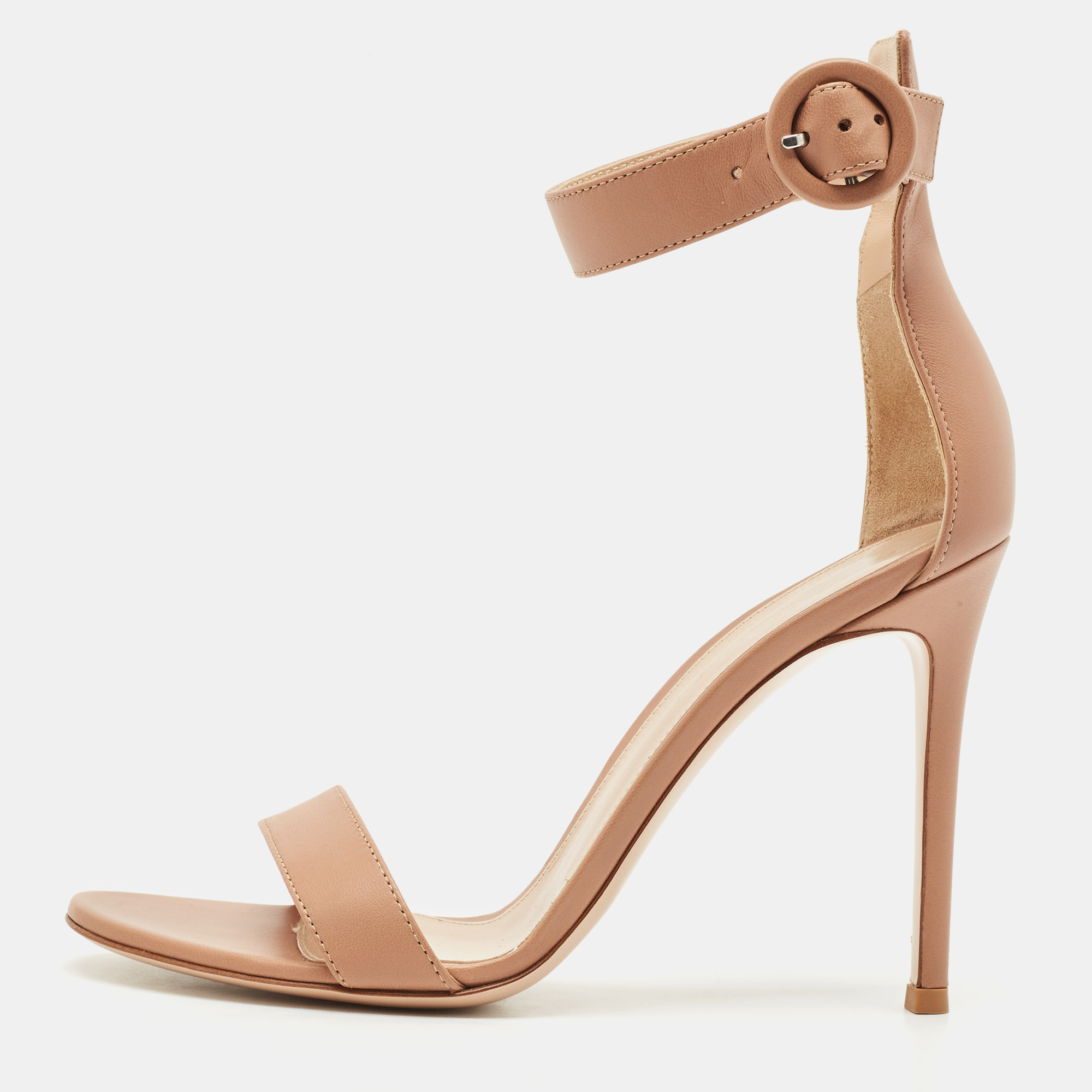

Gianvito Rossi Beige Leather Portofino Sandals Size
