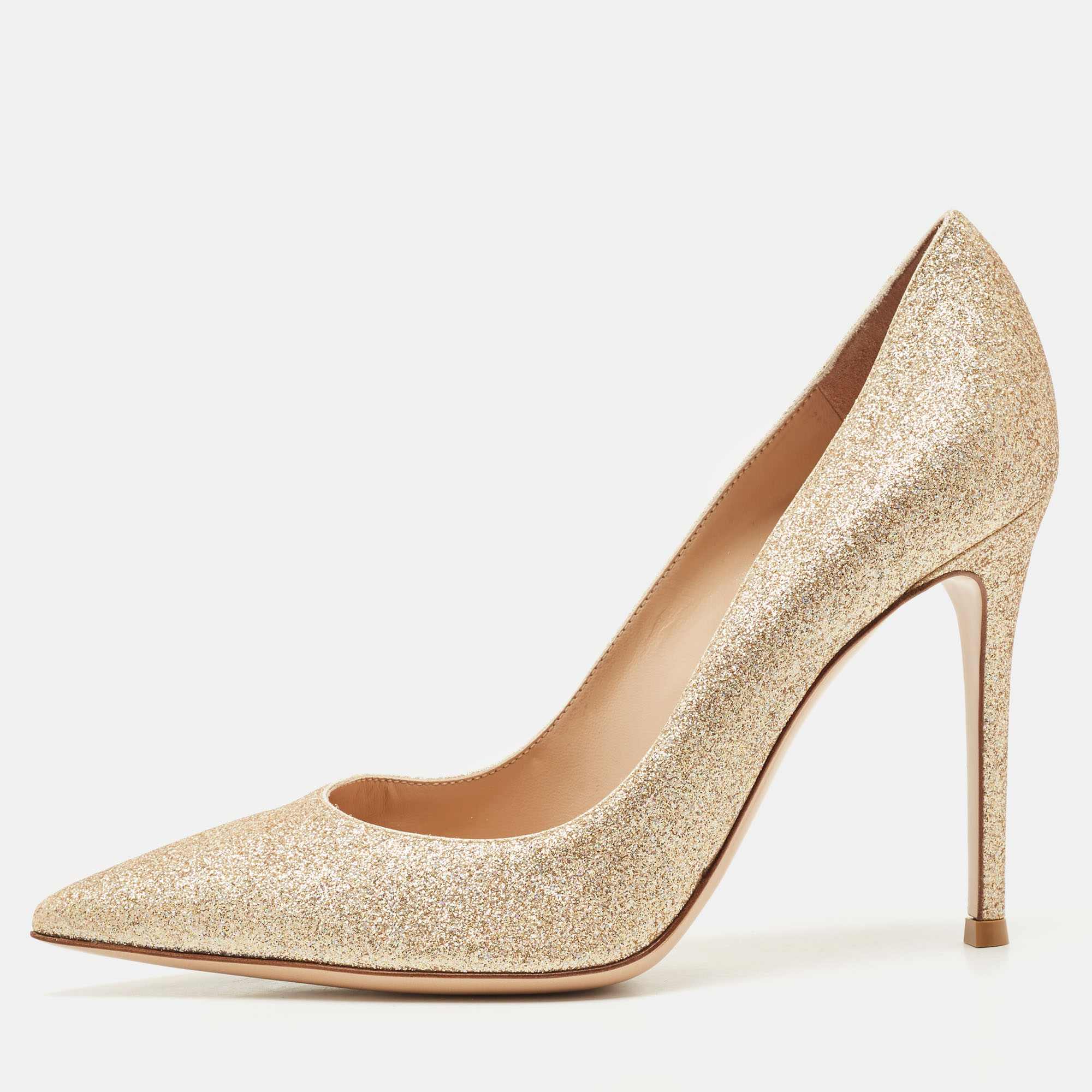 

Gianvito Rossi Gold Glitter Gianvito Pumps Size