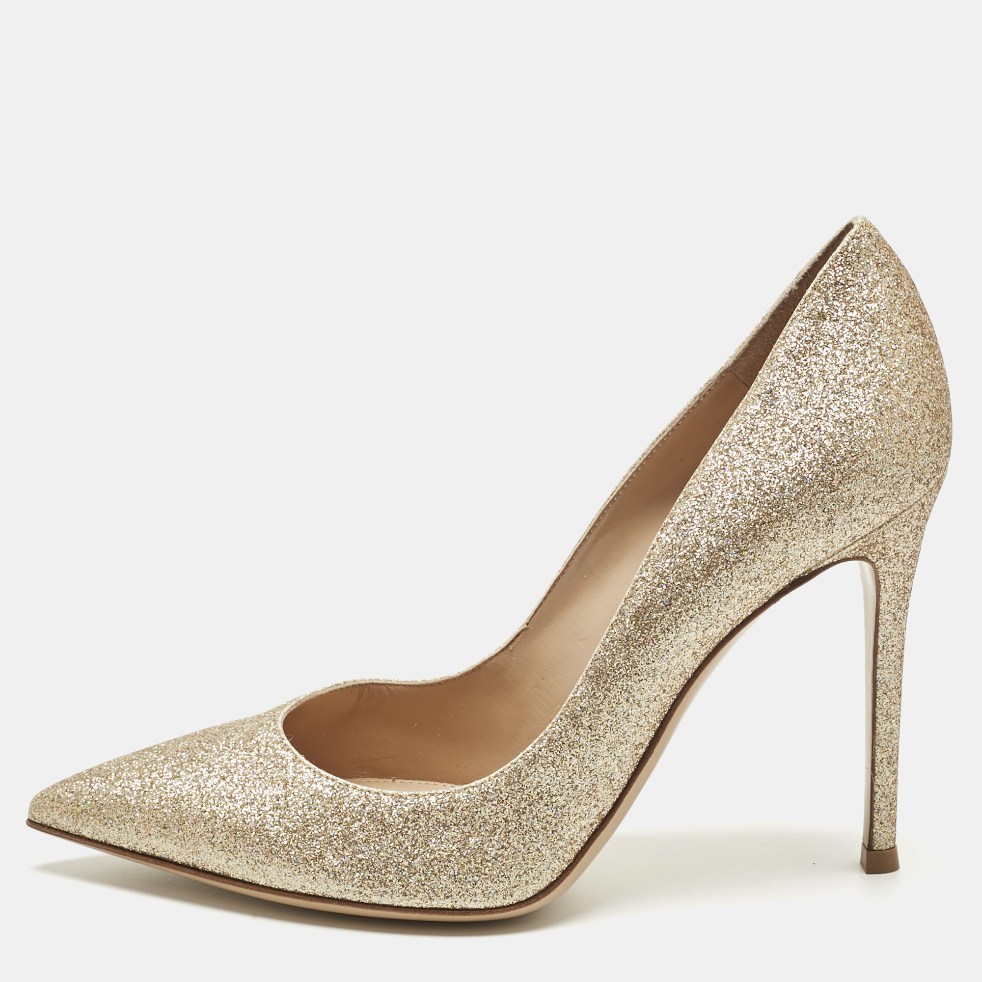 

Gianvito Rossi Gold Glitter Gianvito Pumps Size