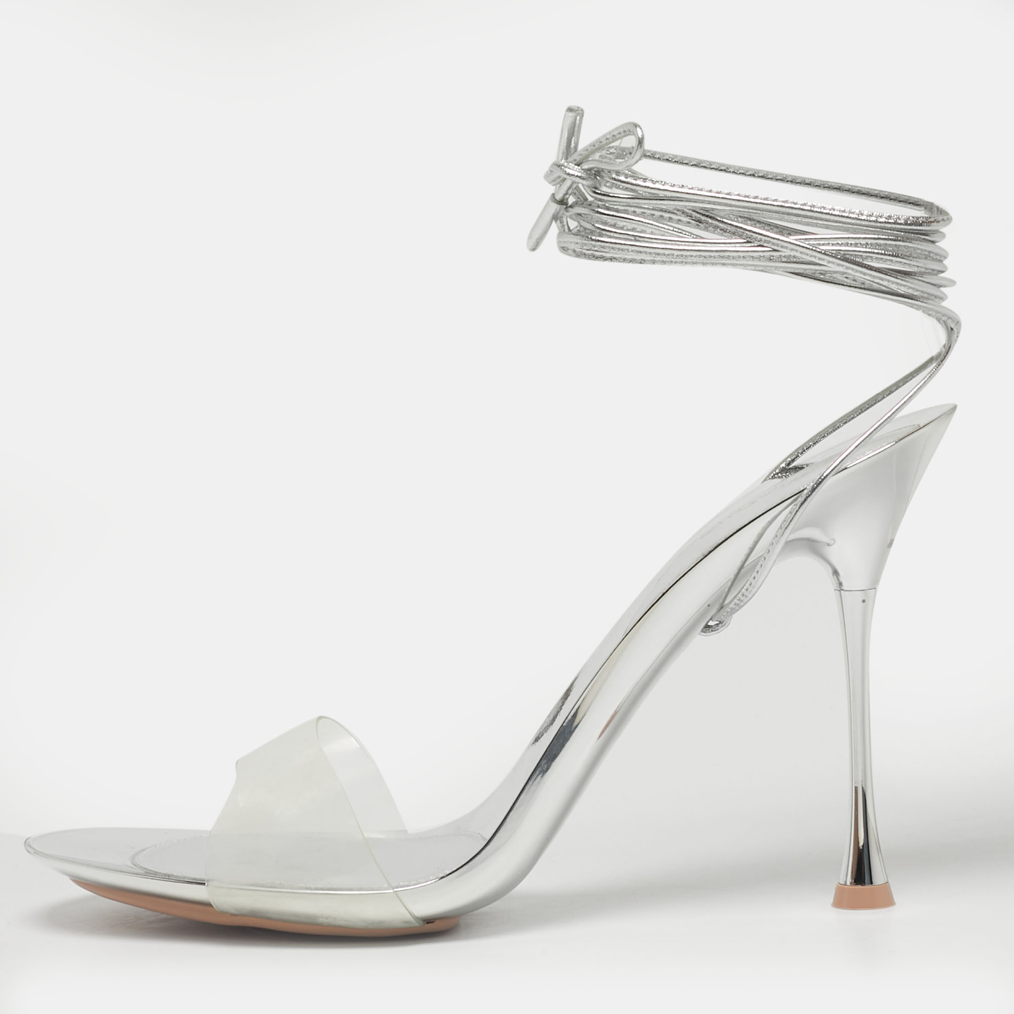 Pre-owned Gianvito Rossi Transparent Pvc And Leather Spice Sandals Size 40
