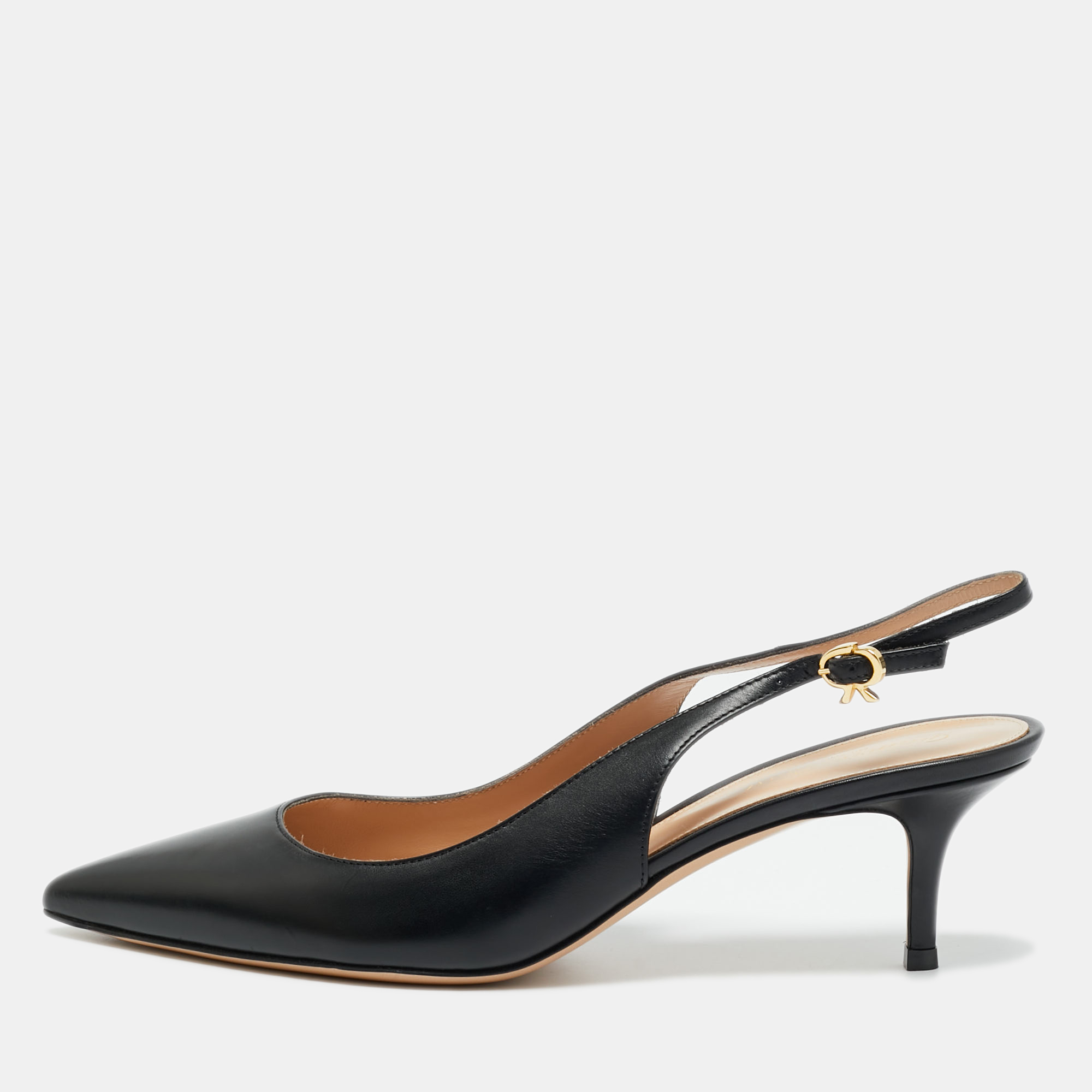 Pre-owned Gianvito Rossi Ribbon Size 41 Black Leather Pumps