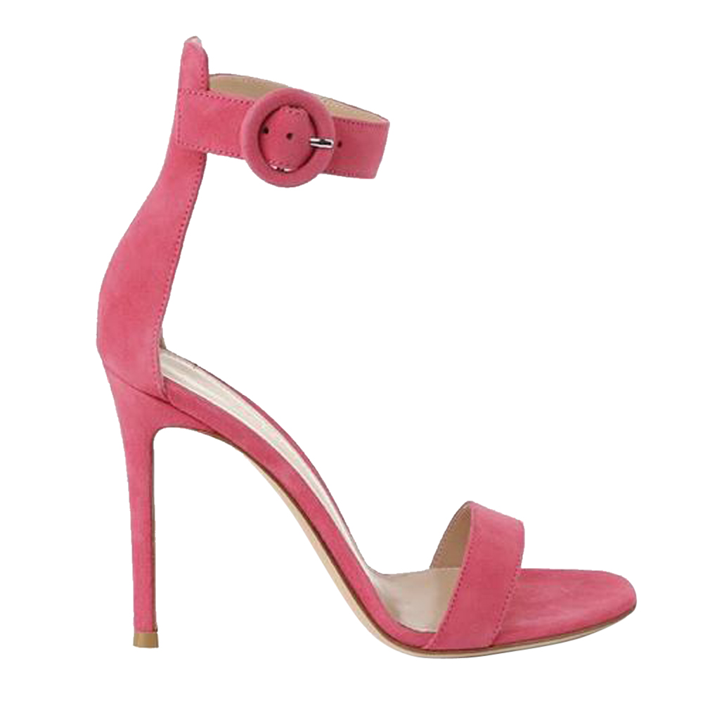 

Gianvito Rossi Pink Suede Portofino 105 Sandals Size EU