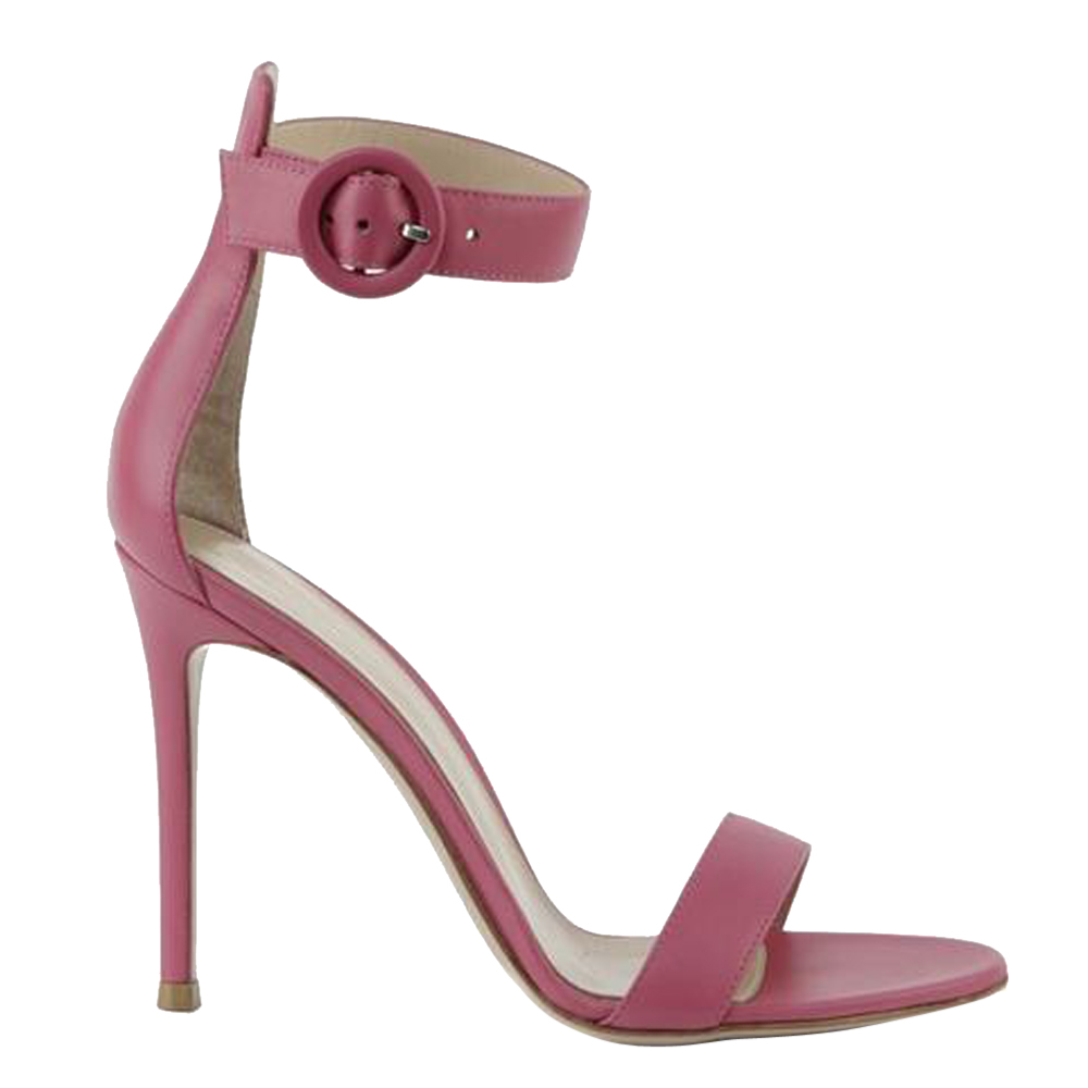 

Gianvito Rossi Pink Suede Portofino 85 Sandals Size EU
