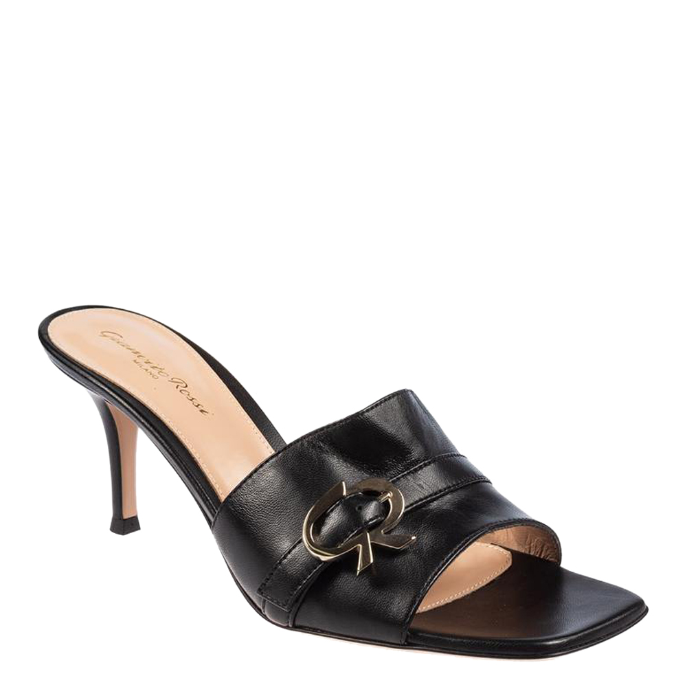 

Gianvito Rossi Black Buckle Detail Sandals Size EU