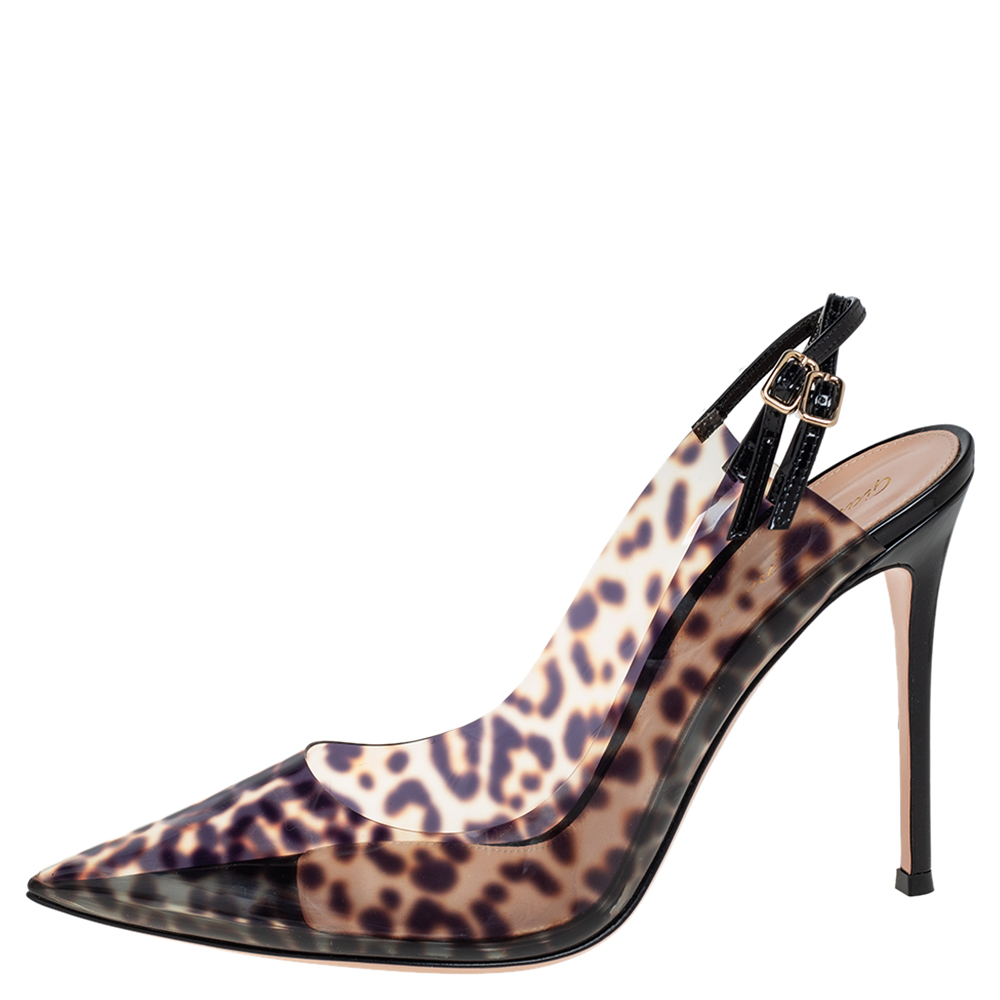 

Gianvitto Rossi Black PVC And Patent Pumps Size