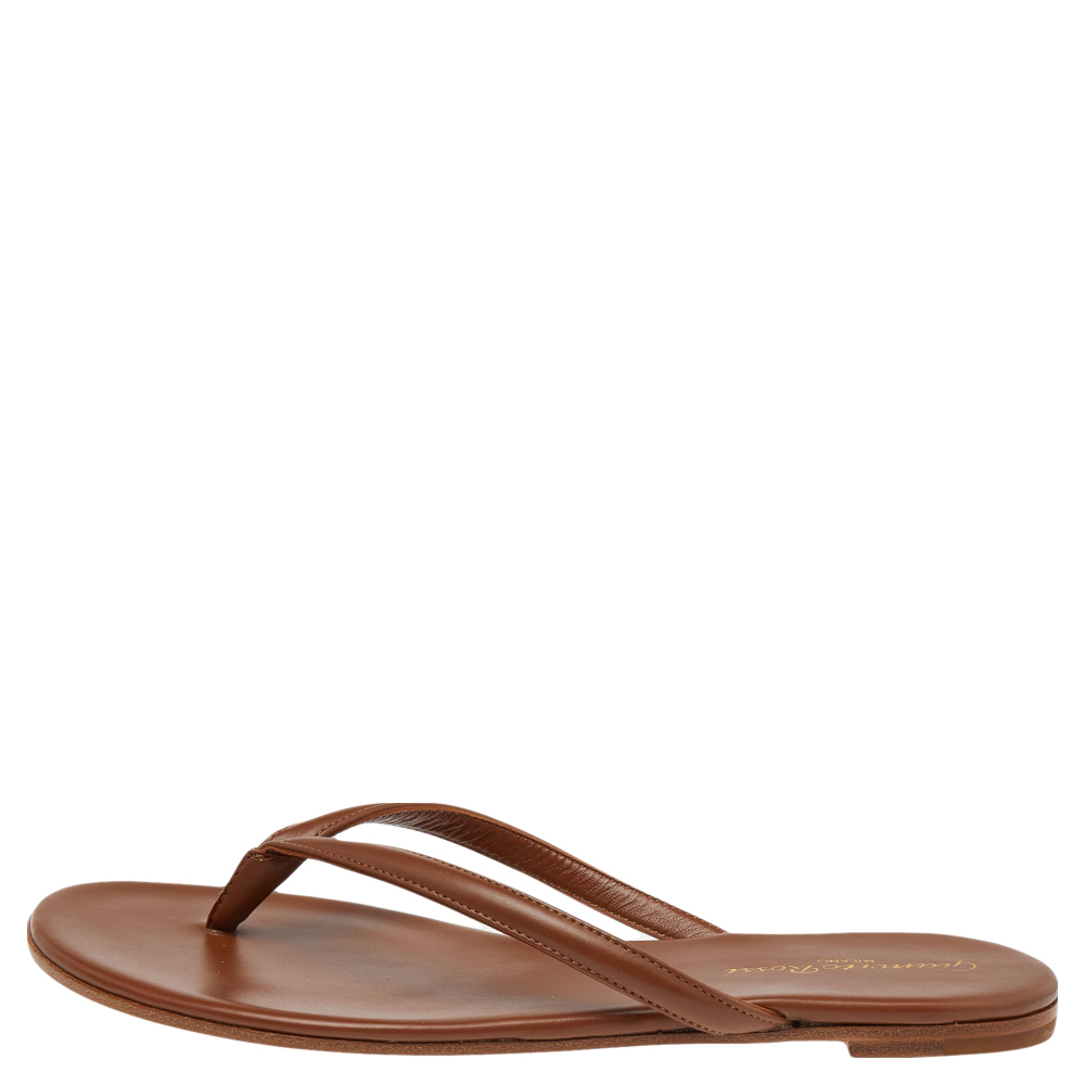 

Gianvito Rossi Brown Leather Flats Size