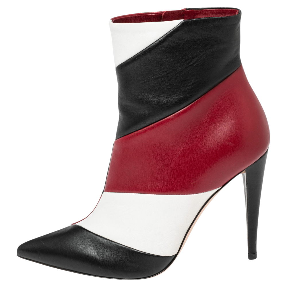 

Gianvito Rossi Multicolor Leather Patchwork Ankle Boots Size