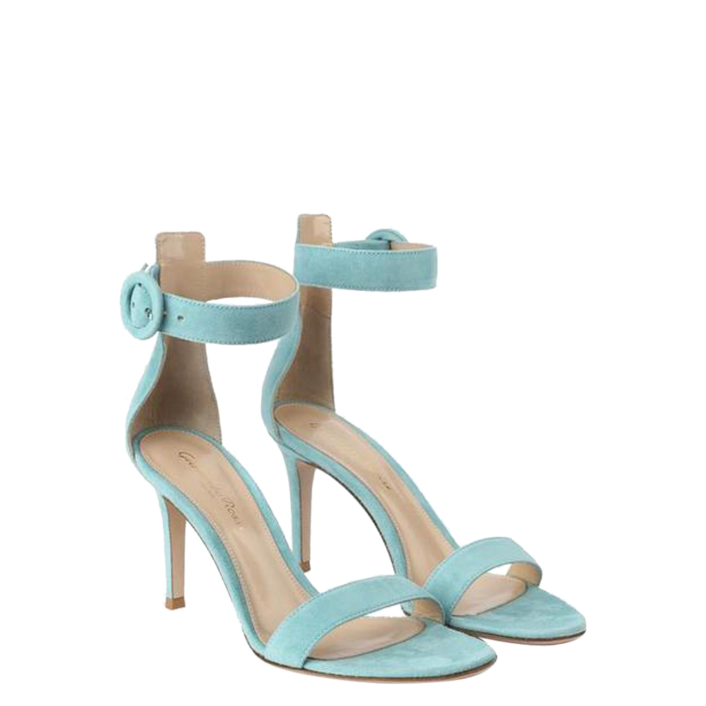 

Gianvito Rossi Blue Suede Portofino Sandals Size EU