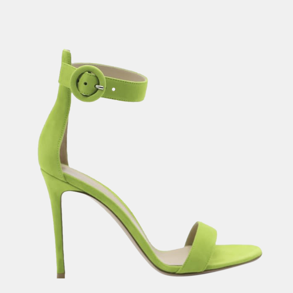 

Gianvito Rossi Green Suede Portofino 105mm Sandals Size EU