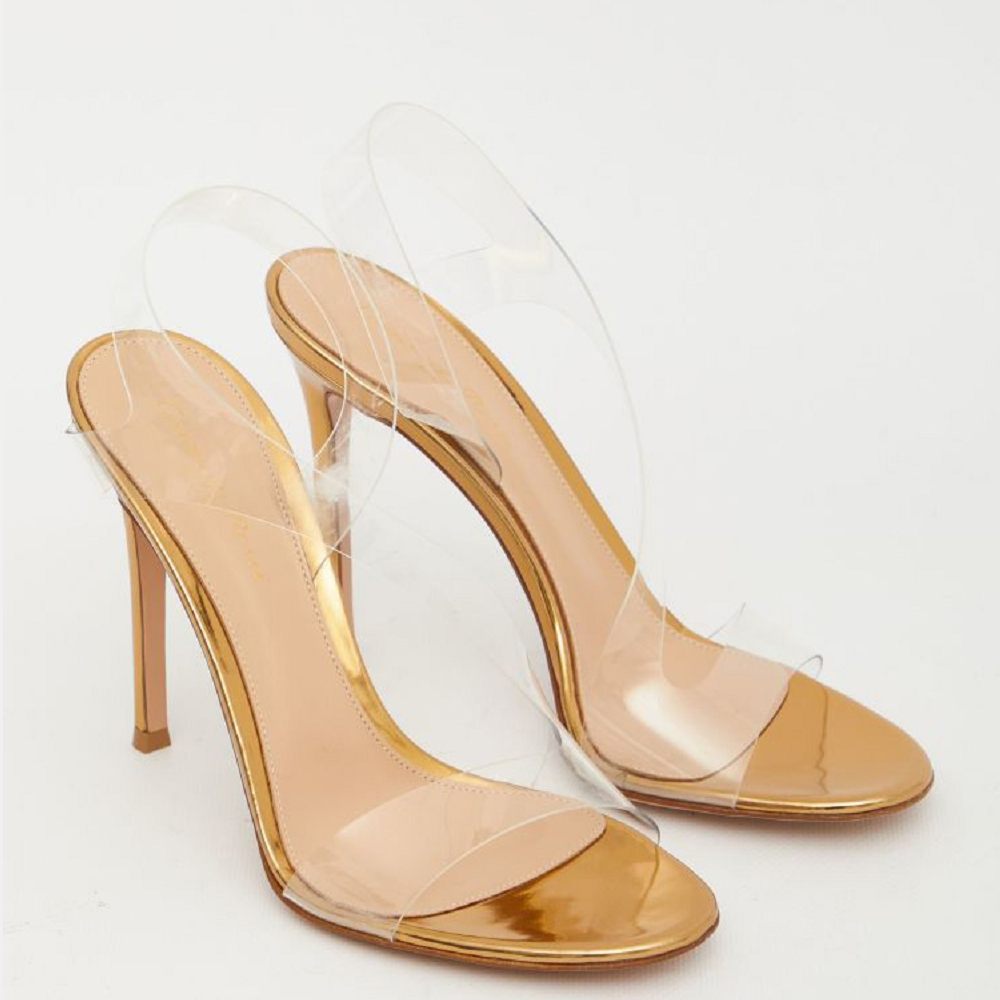 

Gianvito Rossi Golden PVC Metropolis Sandals Size EU, Gold