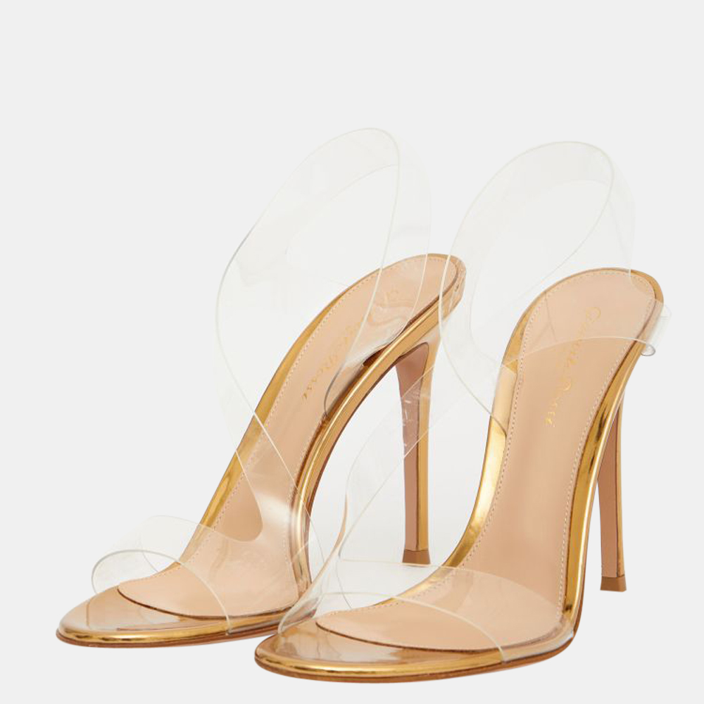 

Gianvito Rossi Golden PVC Metropolis Sandals Size EU, Gold