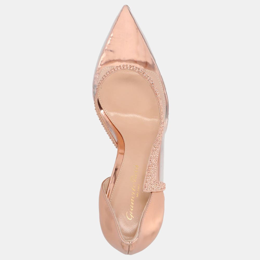 

Gianvito Rossi Pink Metallic Leather Leifâ Pumps IT