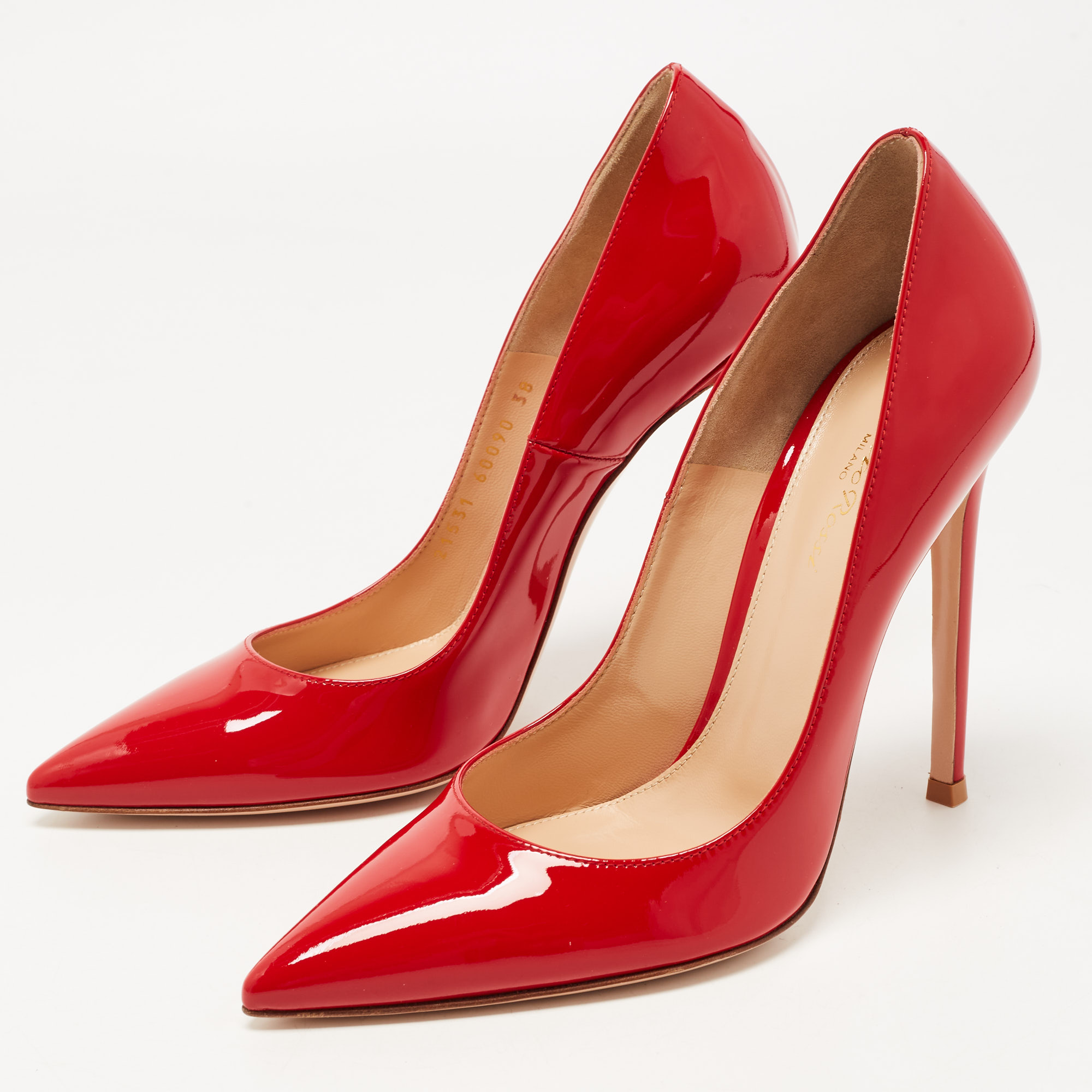 

Gianvito Red Patent Leather Pointed Toe Pumps Size