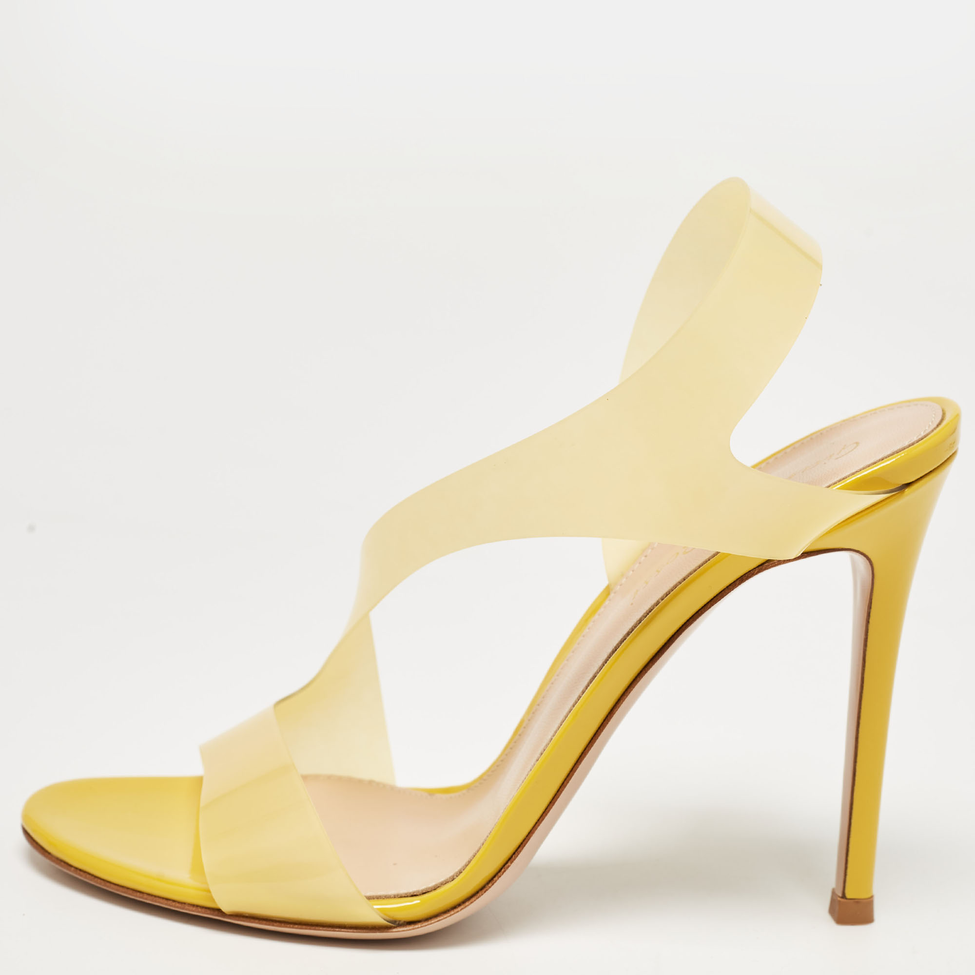 Pre-owned Gianvito Rossi Yellow Pvc Metropolis Sandals Size 37