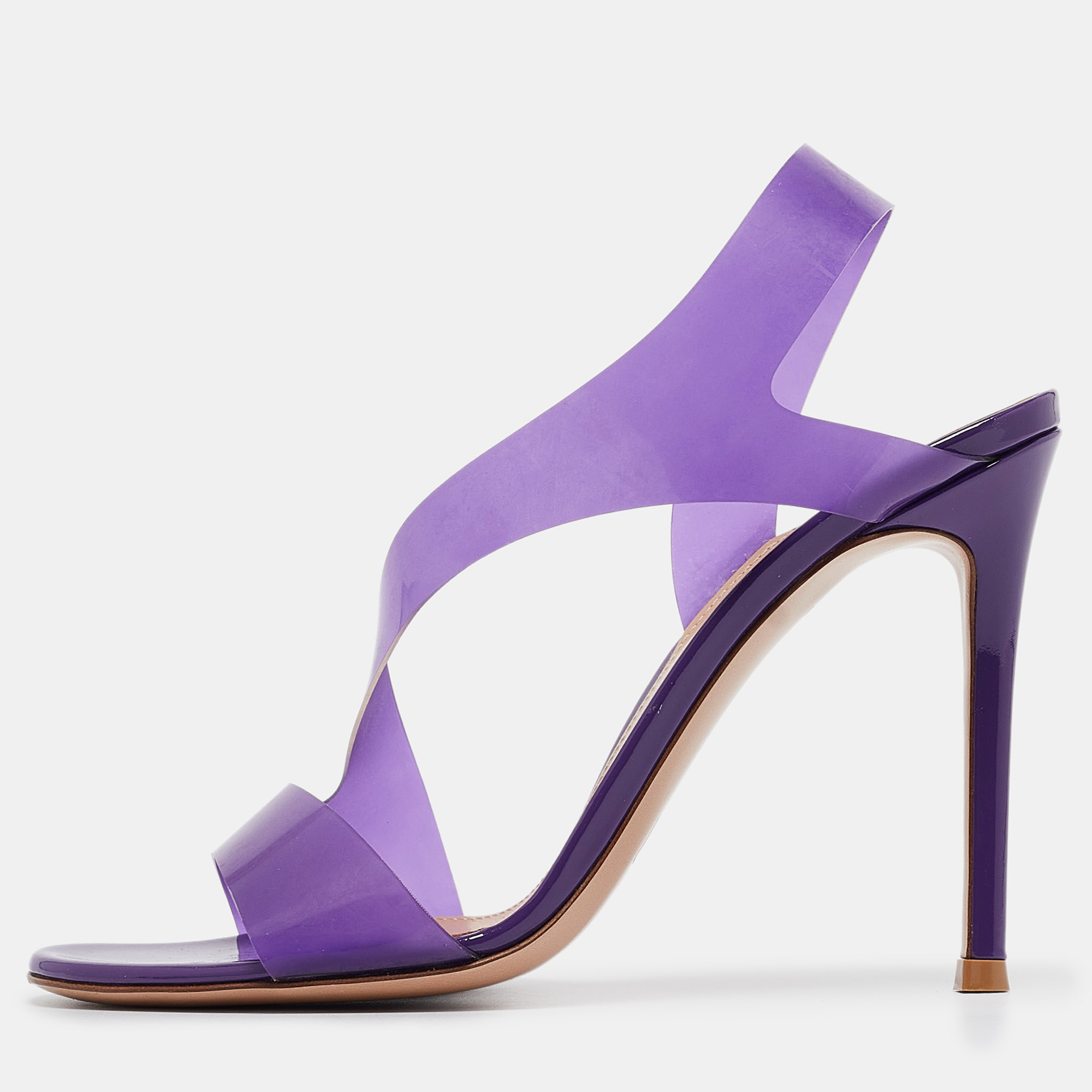 Pre-owned Gianvito Rossi Purple Pvc Metropolis Sandals Size 36