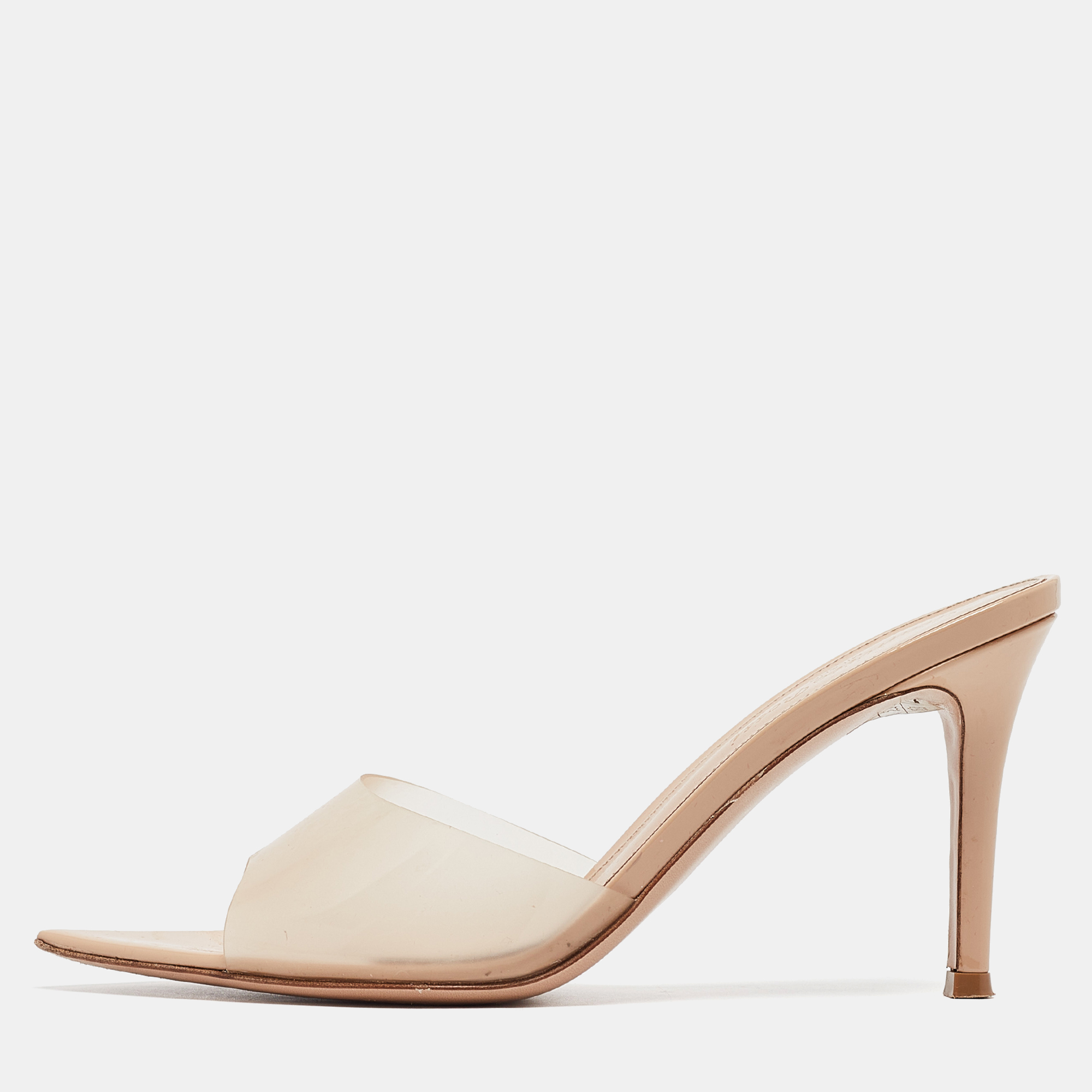 

Gianvito Rossi Beige PVC Elle Slide Sandals Size