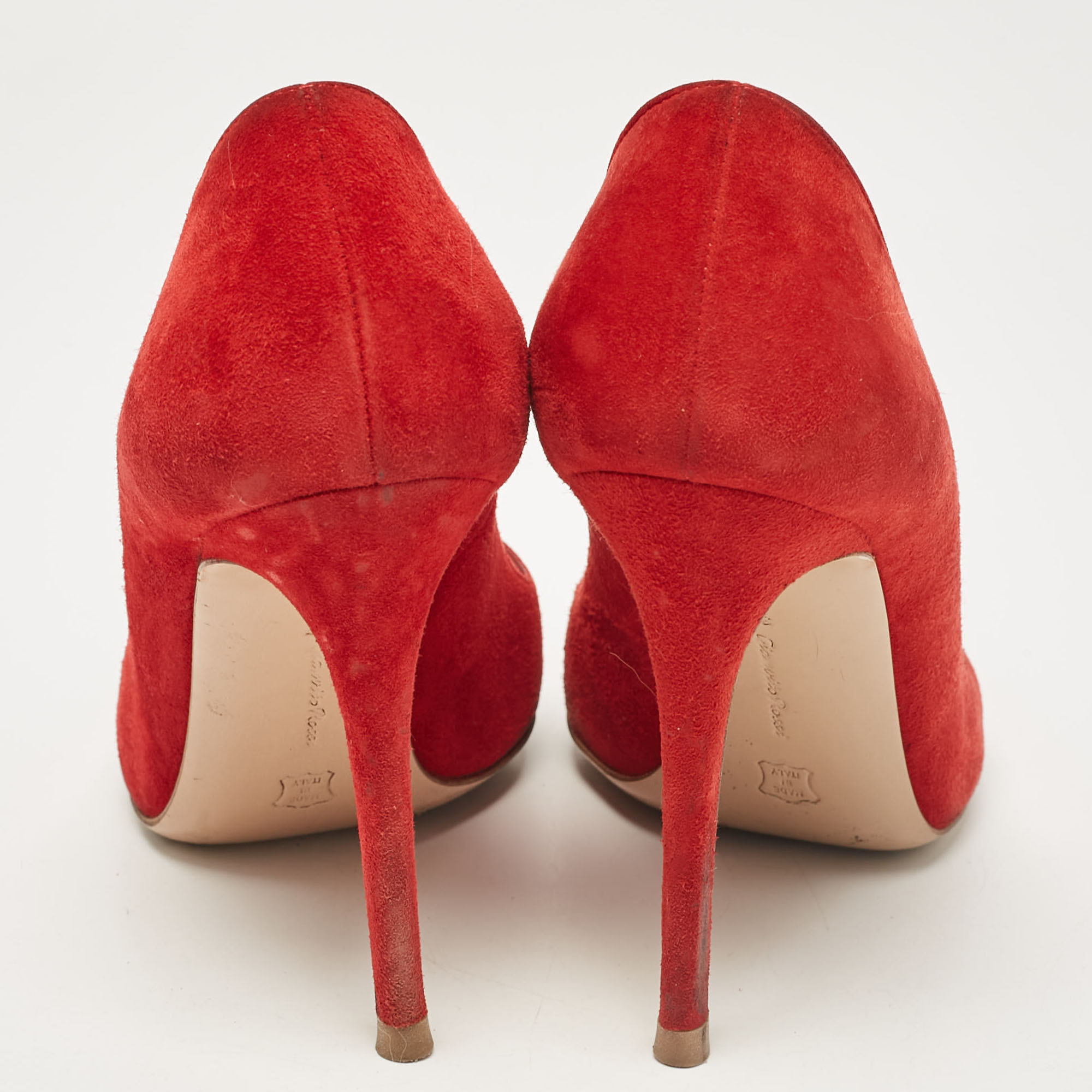 Gianvito Rossi Red Suede Pointed Toe Pumps Size 37 