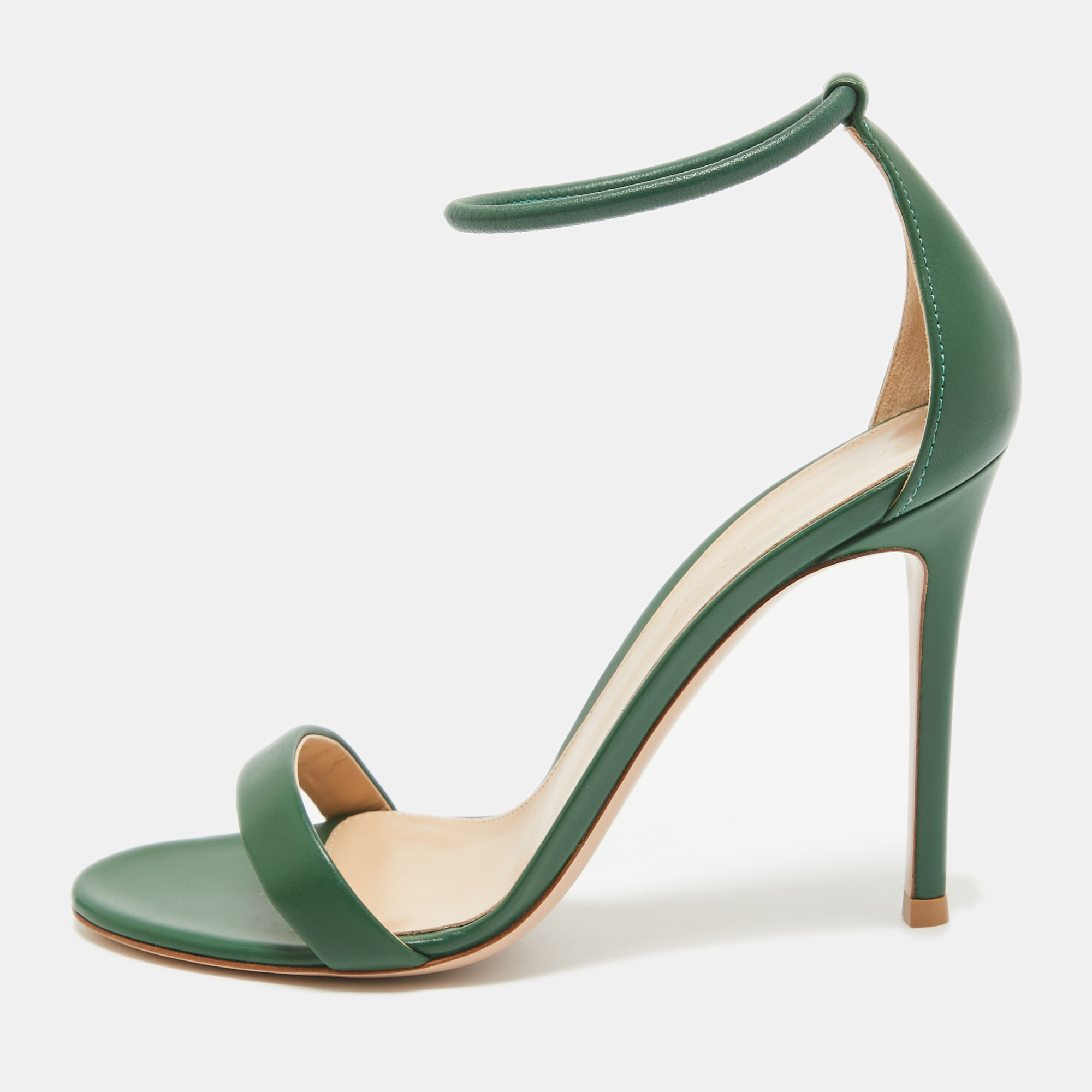 

Gianvito Rossi Green Leather Ankle Cuff Sandals Size