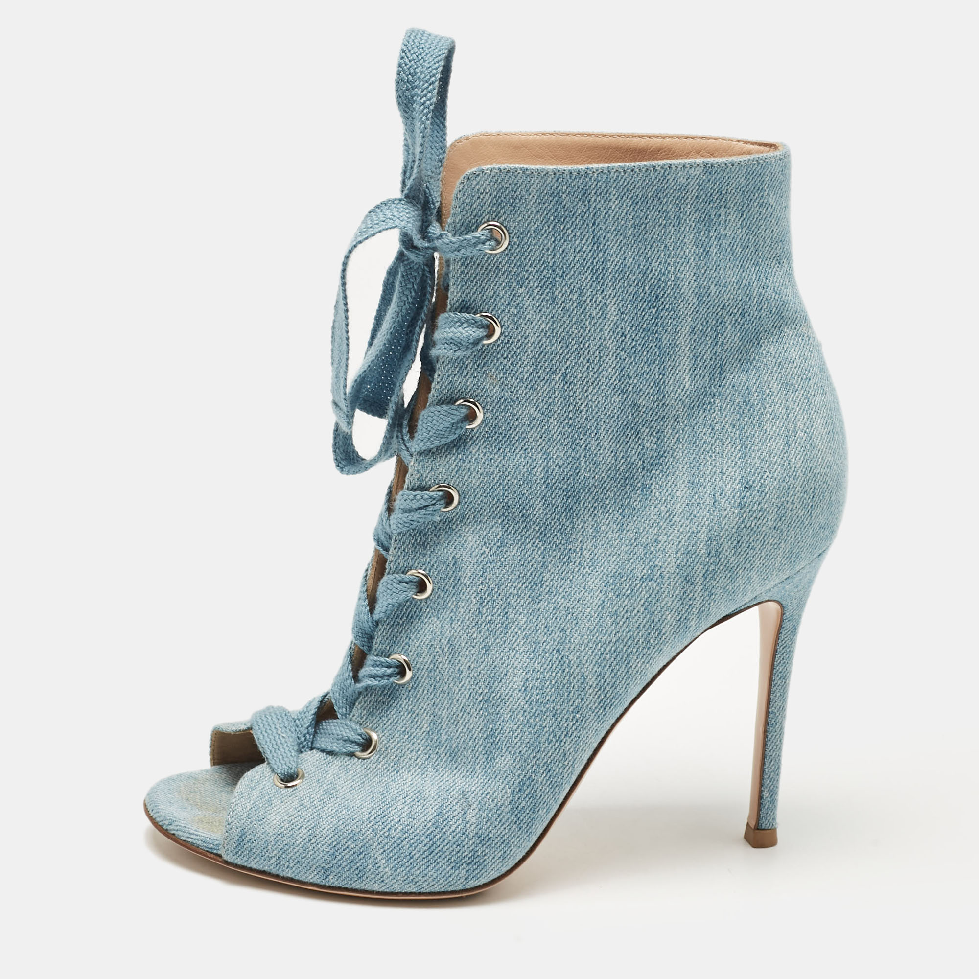 

Gianvito Rossi Blue Denim Marie Ankle Boots Size