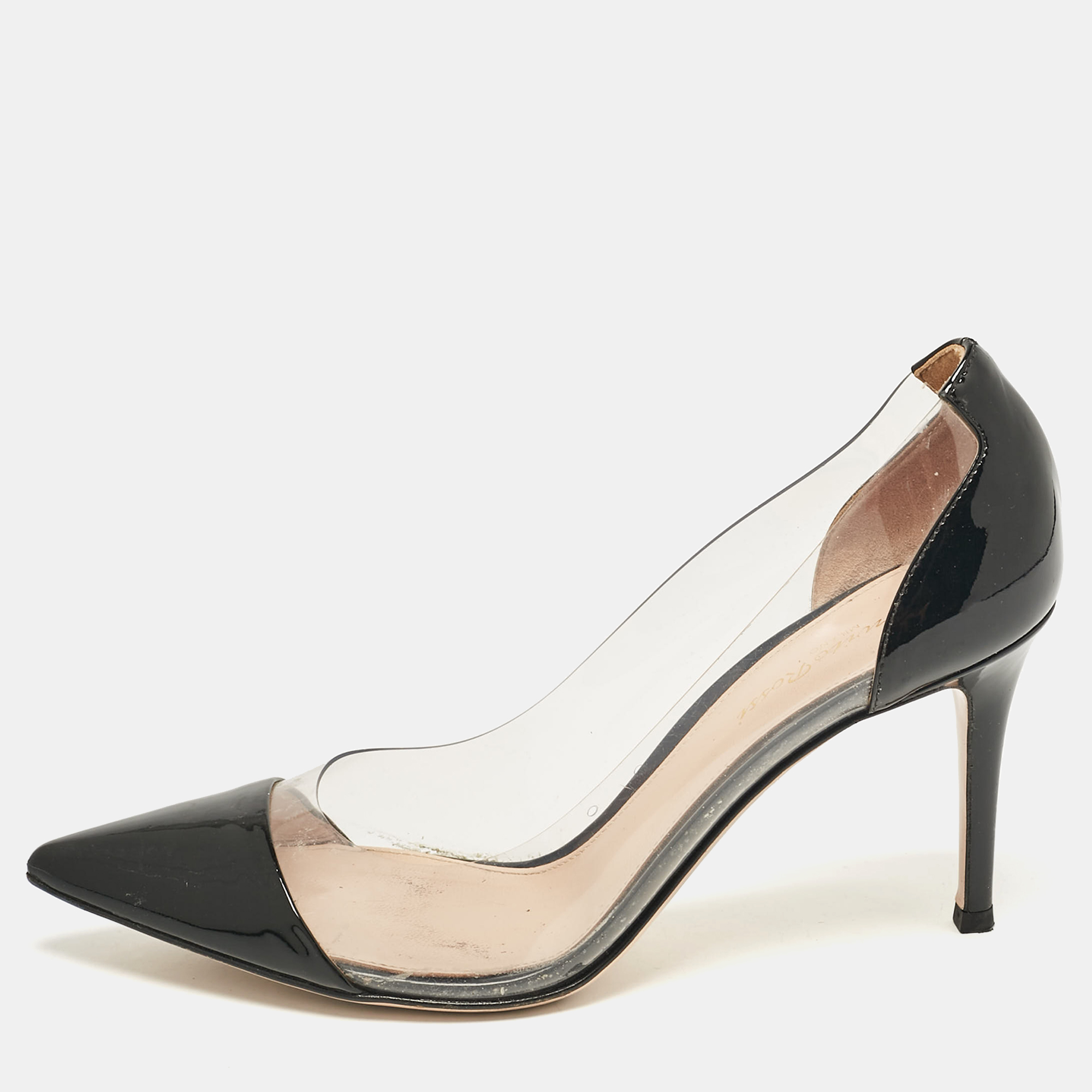 

Gianvito Rossi Black Patent Leather and PVC Plexi Pumps