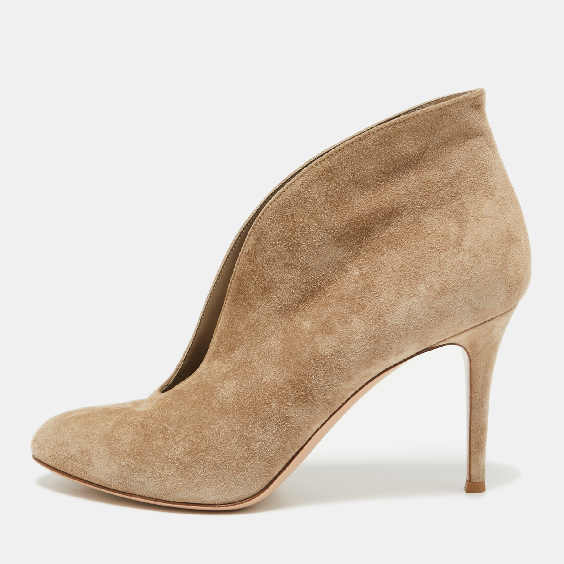 

Gianvito Rossi Beige Suede Vamp Booties Size