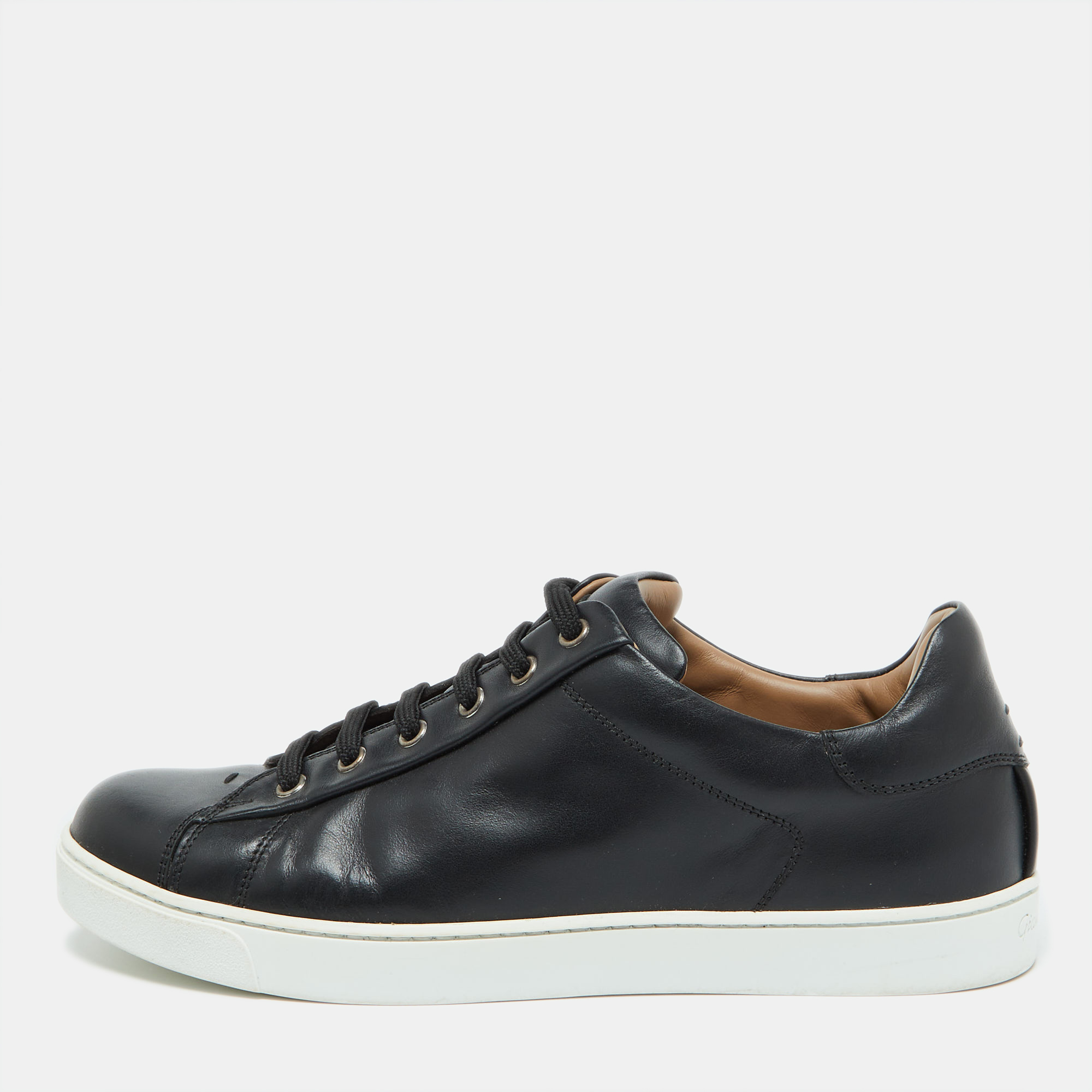 

Gianvito Rossi Black Leather Low Top Sneakers Size