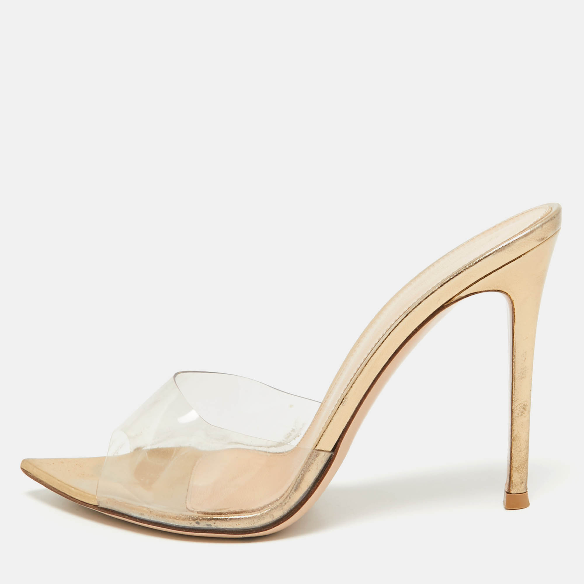 

Gianvito Rossi Transparent PVC Elle Slide Sandals Size