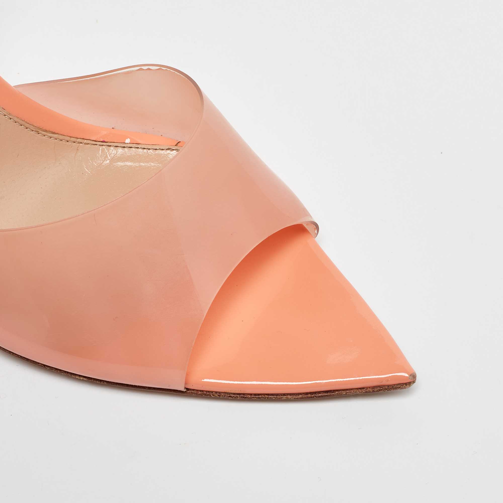 Gianvito Rossi Coral Orange PVC and Patent Leather Bree Pumps Size 40 