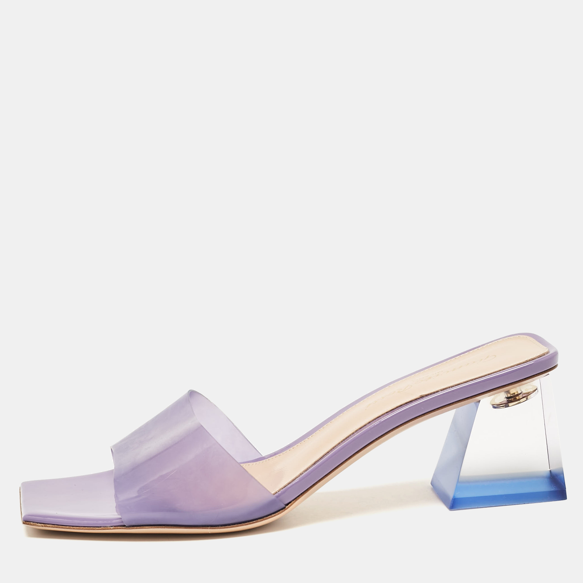 

Gianvito Rossi Purple PVC Cosmic Slide Sandals Size