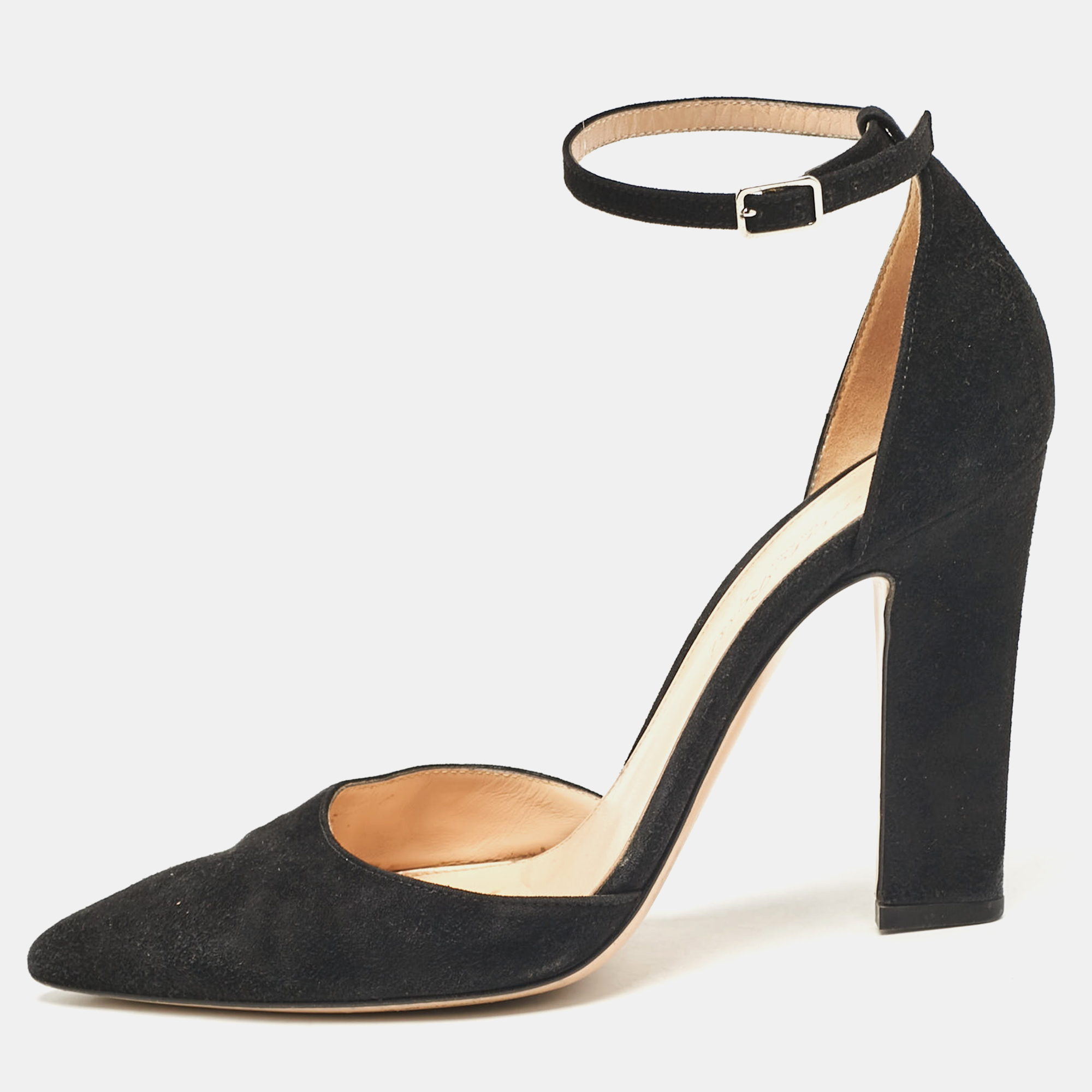 

Gianvito Rossi Black Suede Ankle Strap Pumps Size