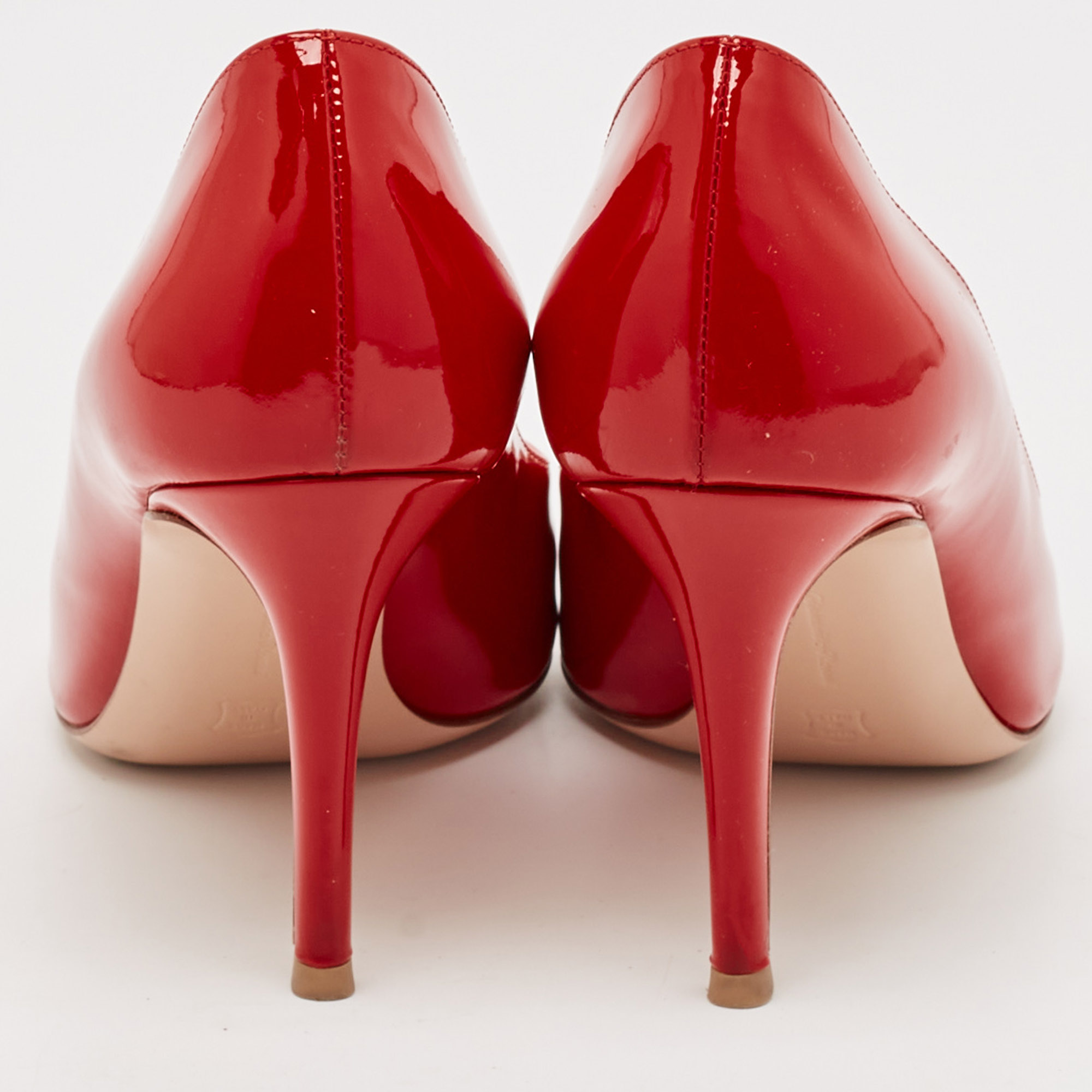 Gianvito Rossi Red Patent Leather Gianvito Pointed Toe Pumps Size 36.5 