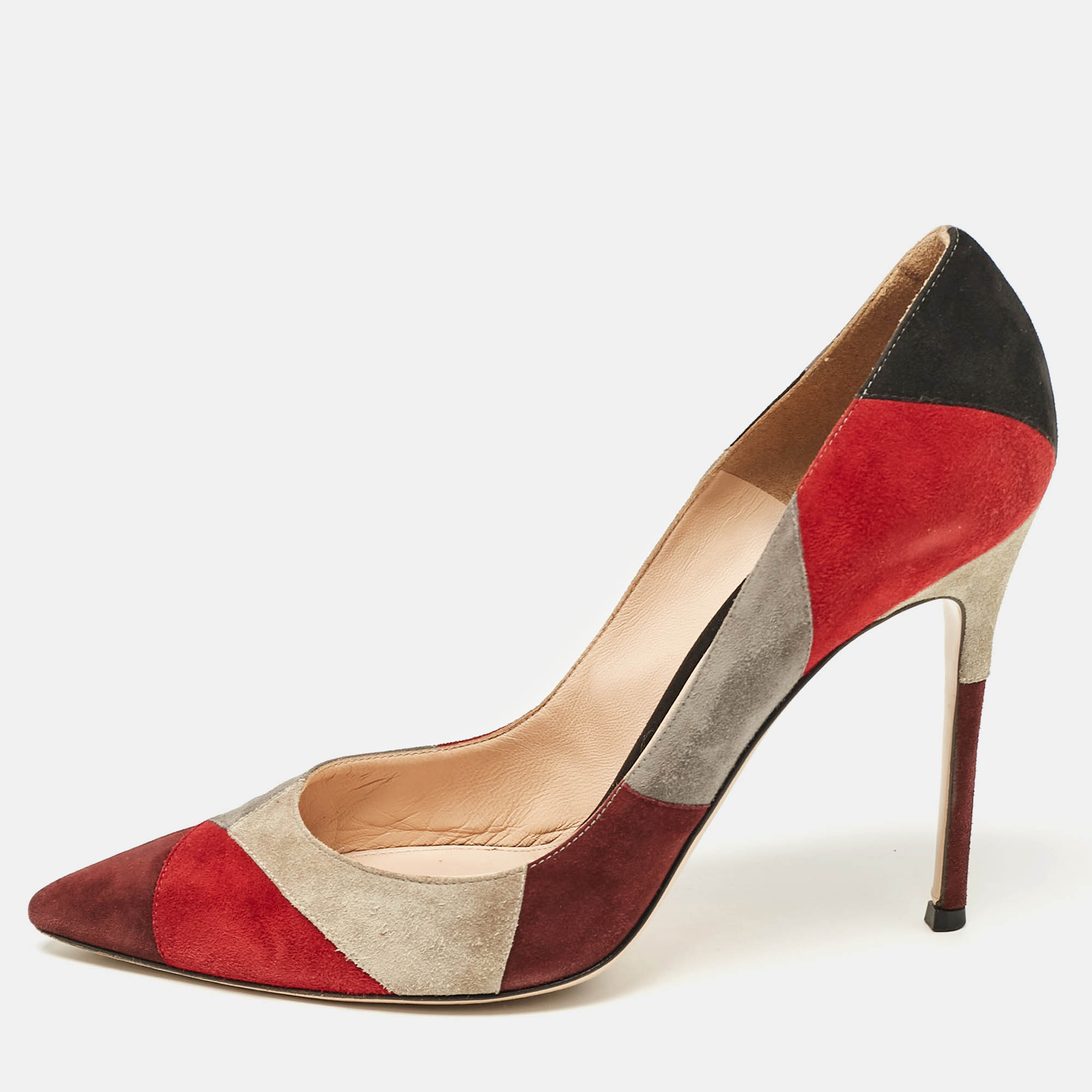 

Gianvito Rossi Multicolor Suede Pointed Toe Pumps Size