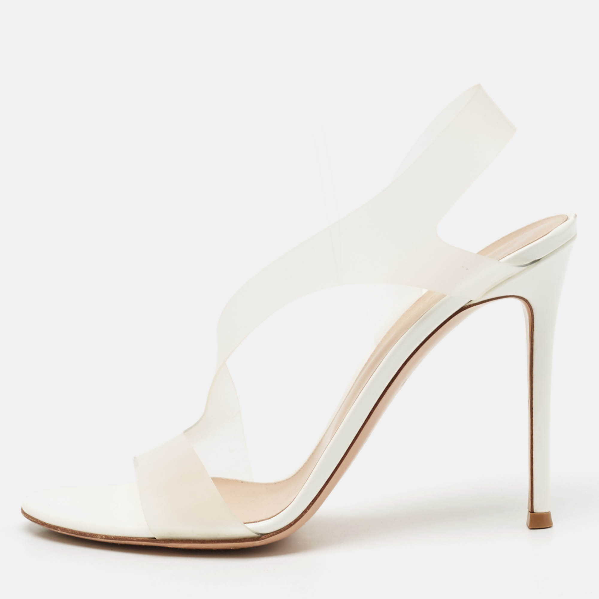 

Gianvito Rossi Transparent PVC Metropolis Ankle Strap Sandals Size