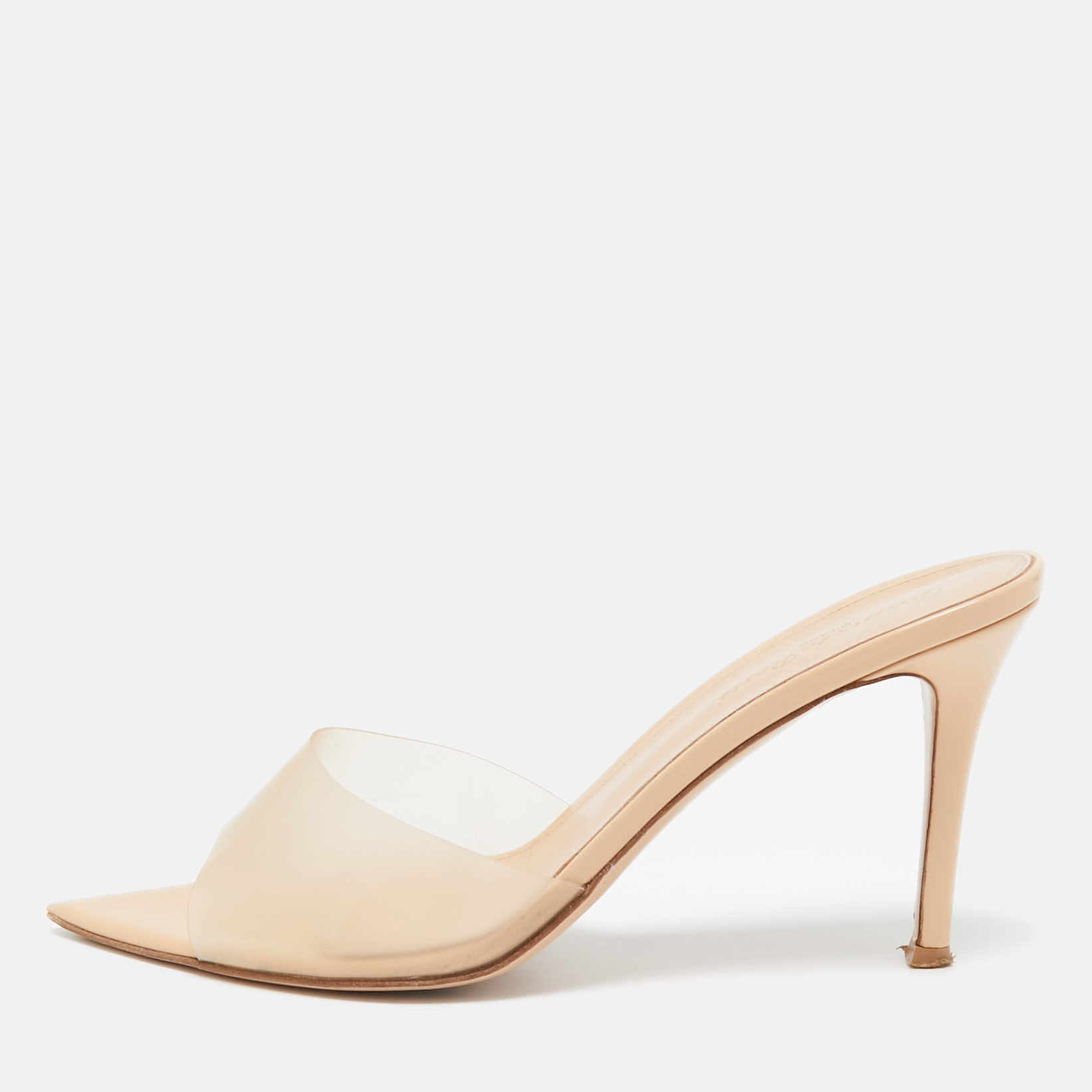 

Gianvito Rossi Beige PVC Elle Slide Sandals Size