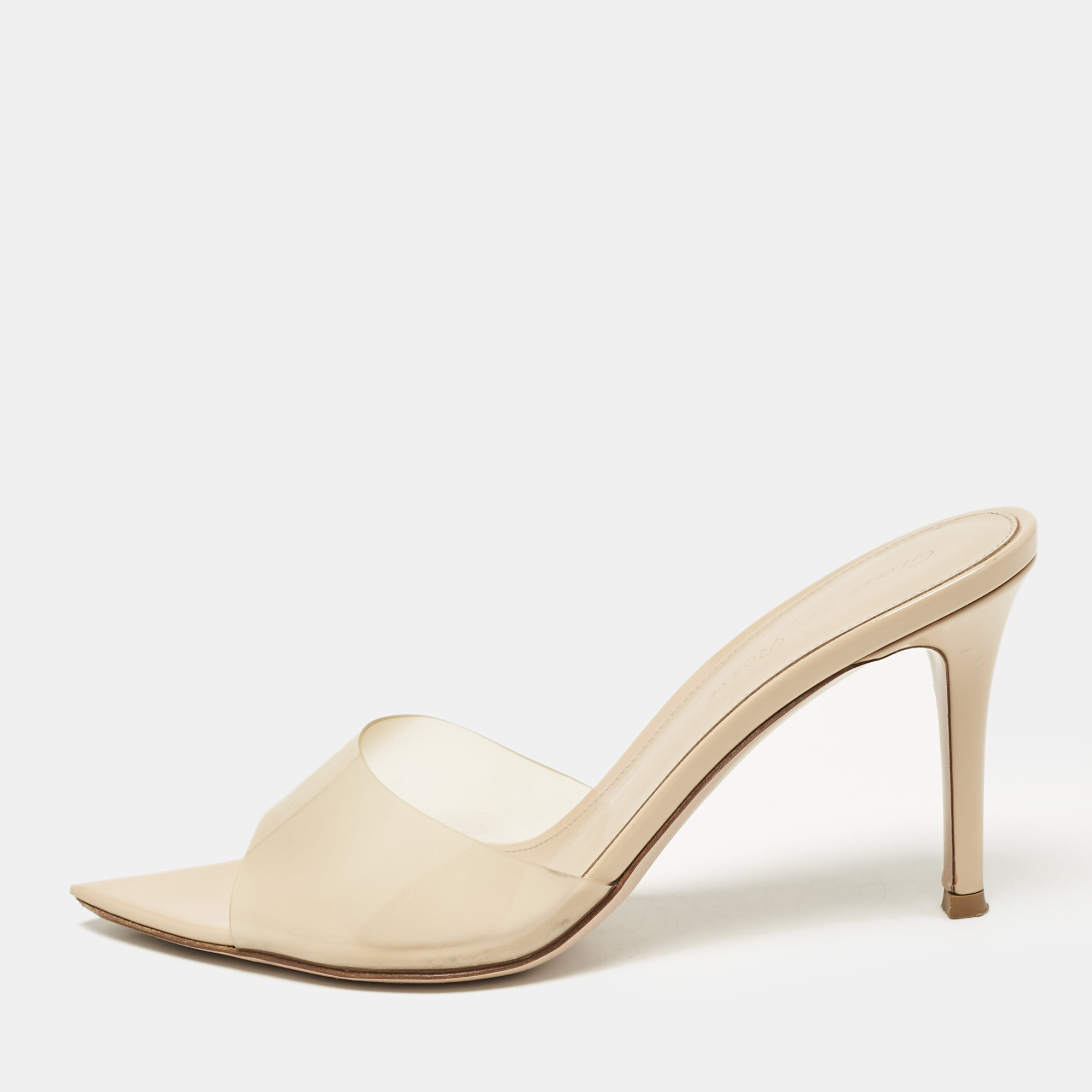 

Gianvito Rossi Beige PVC Elle Slide Sandals Size