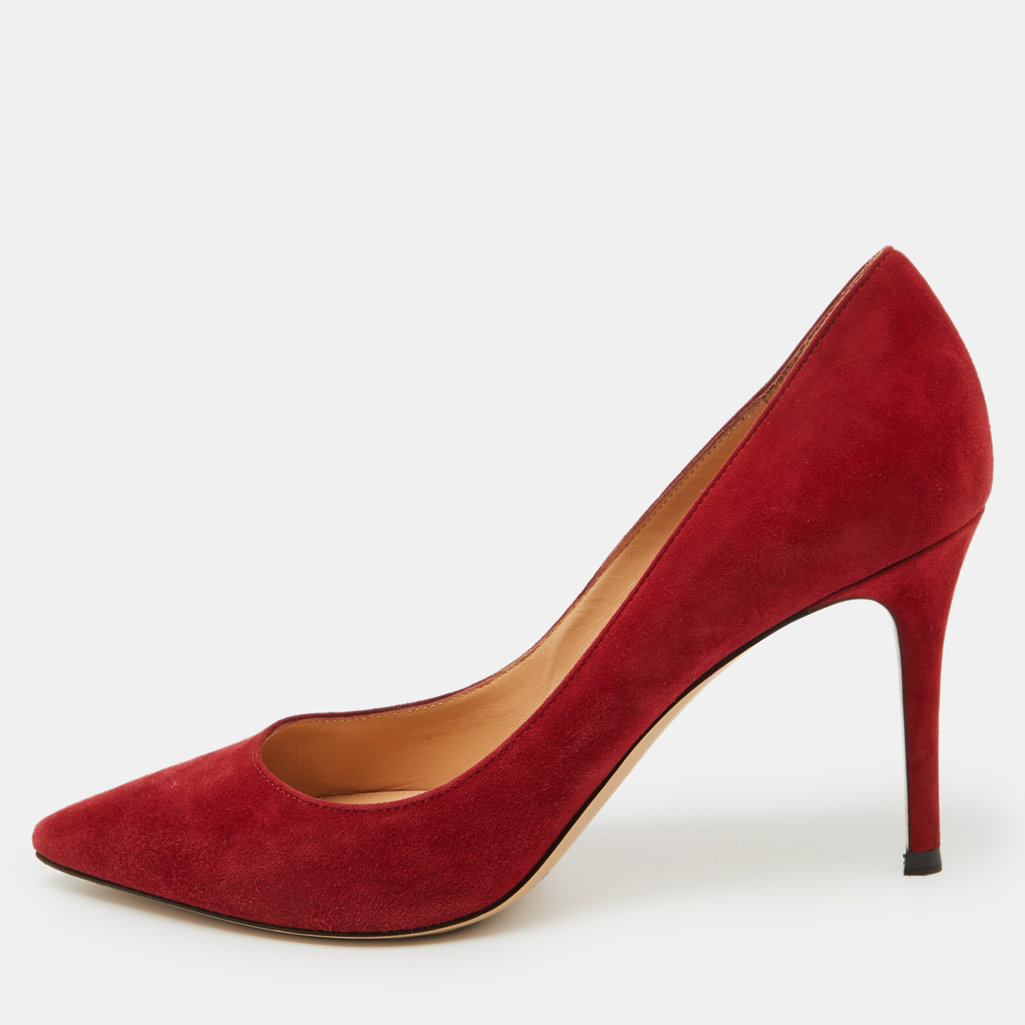 

Gianvito Rossi Red Suede Pointed Toe Pumps Size