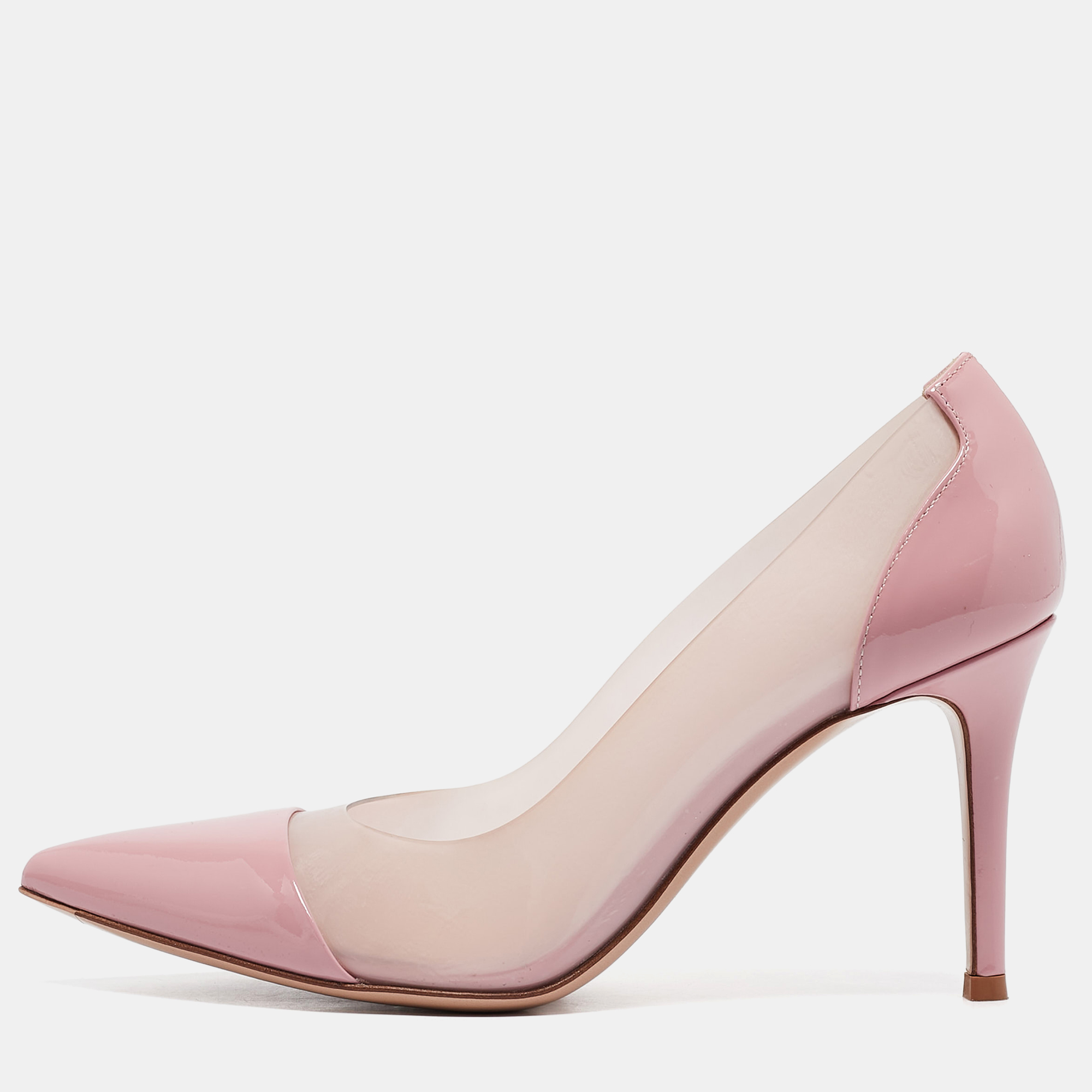 

Gianvito Rossi Pink Patent Leather and PVC Plexi Pumps Size