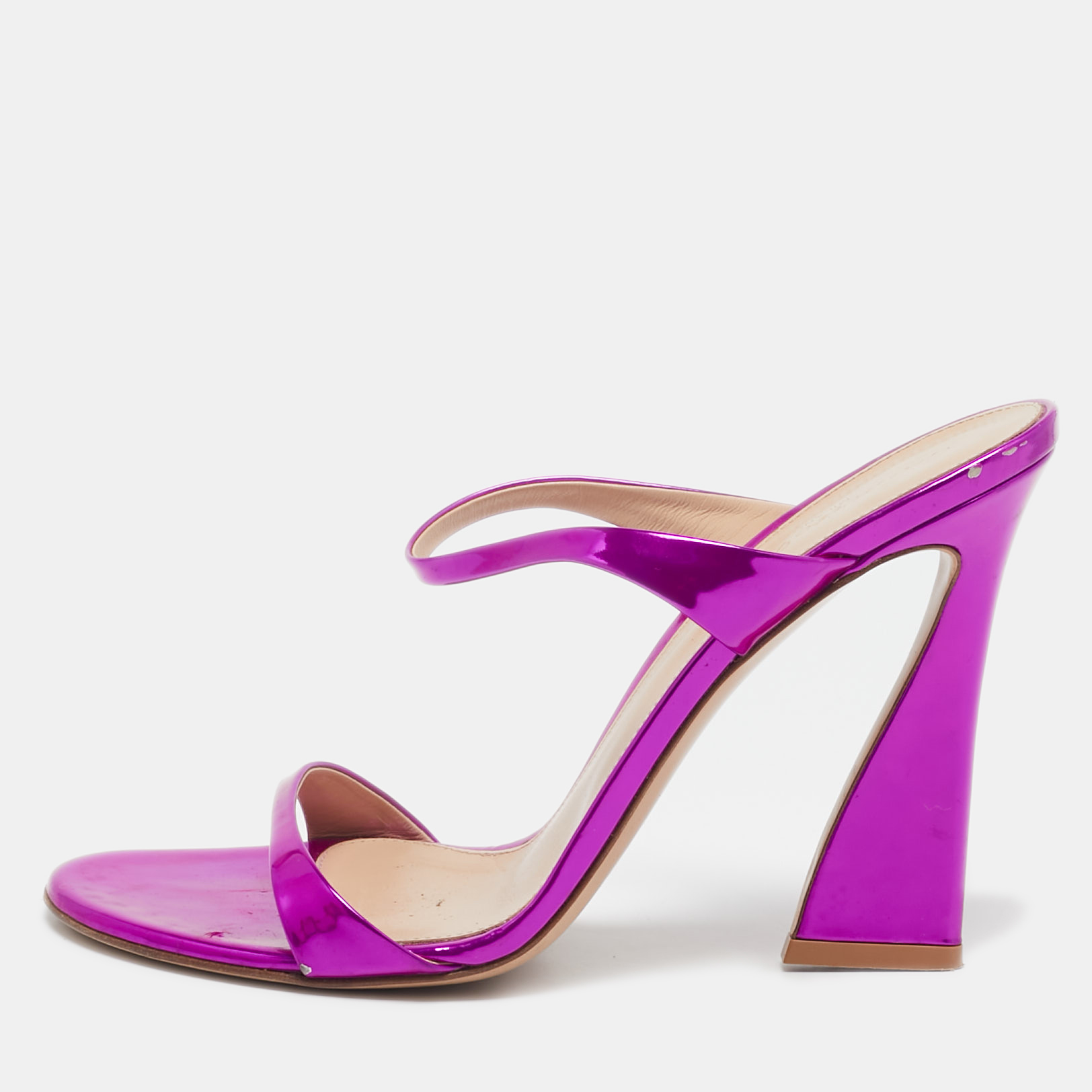 

Gianvito Rossi Pink Leather Aura Sandals Size