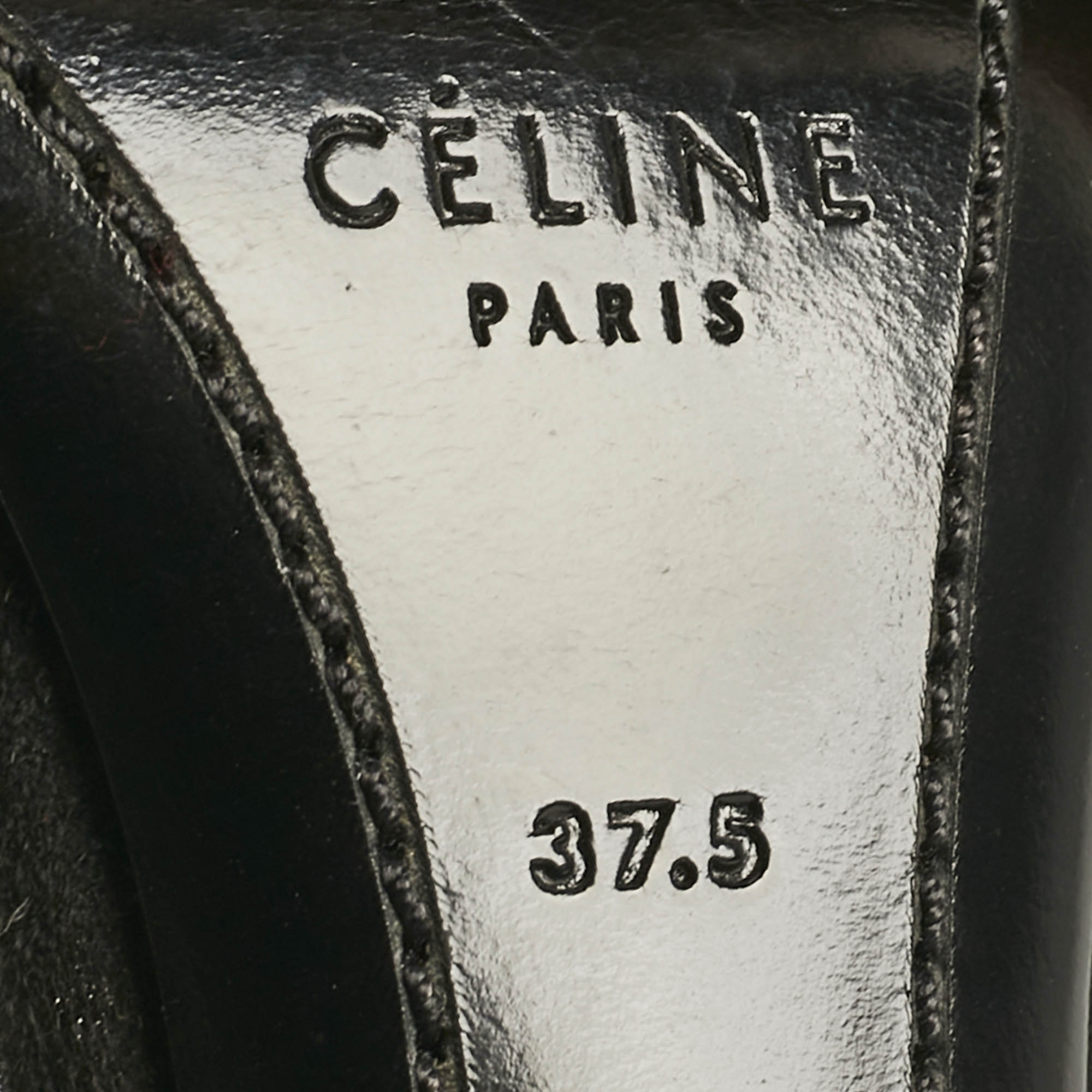 Celine Black Suede Ankle Strap Sandals Size 37.5 