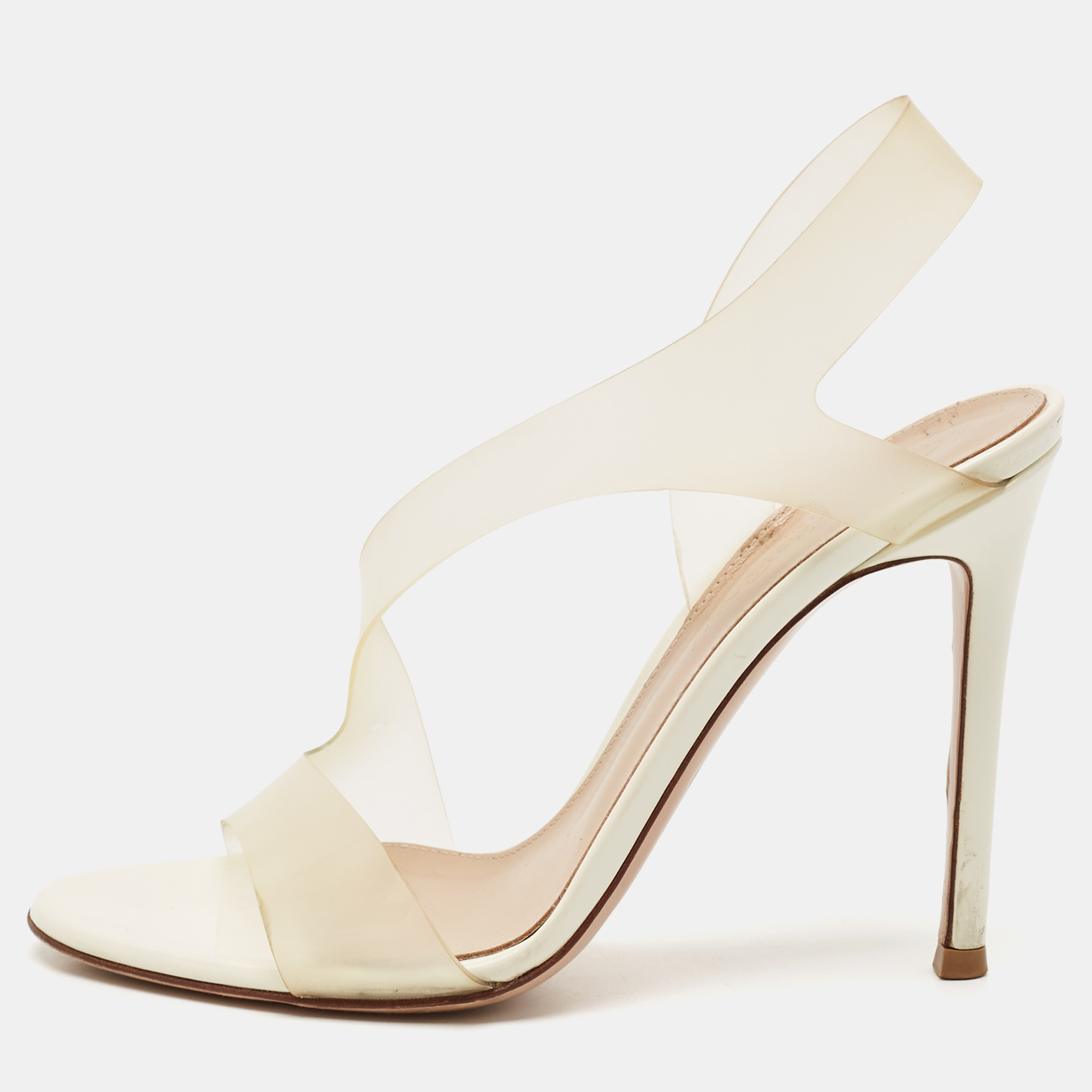 

Gianvito Rossi Transparent PVC Metropolis Ankle Strap Sandals Size